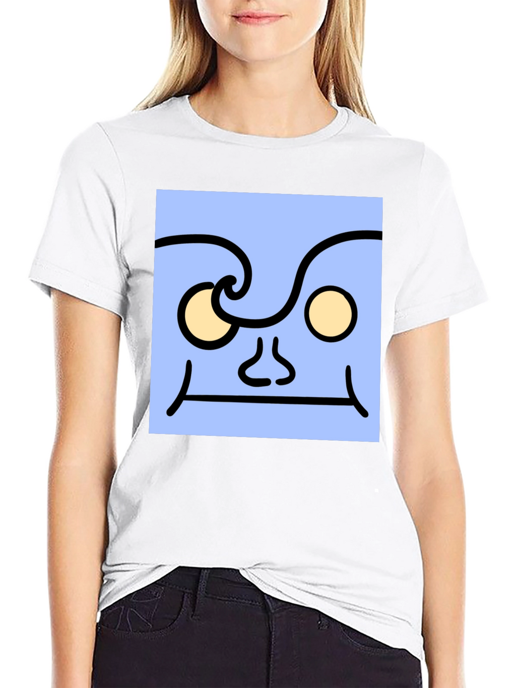 Abstract Face Graphic Tee - Unisex Black T-Shirt