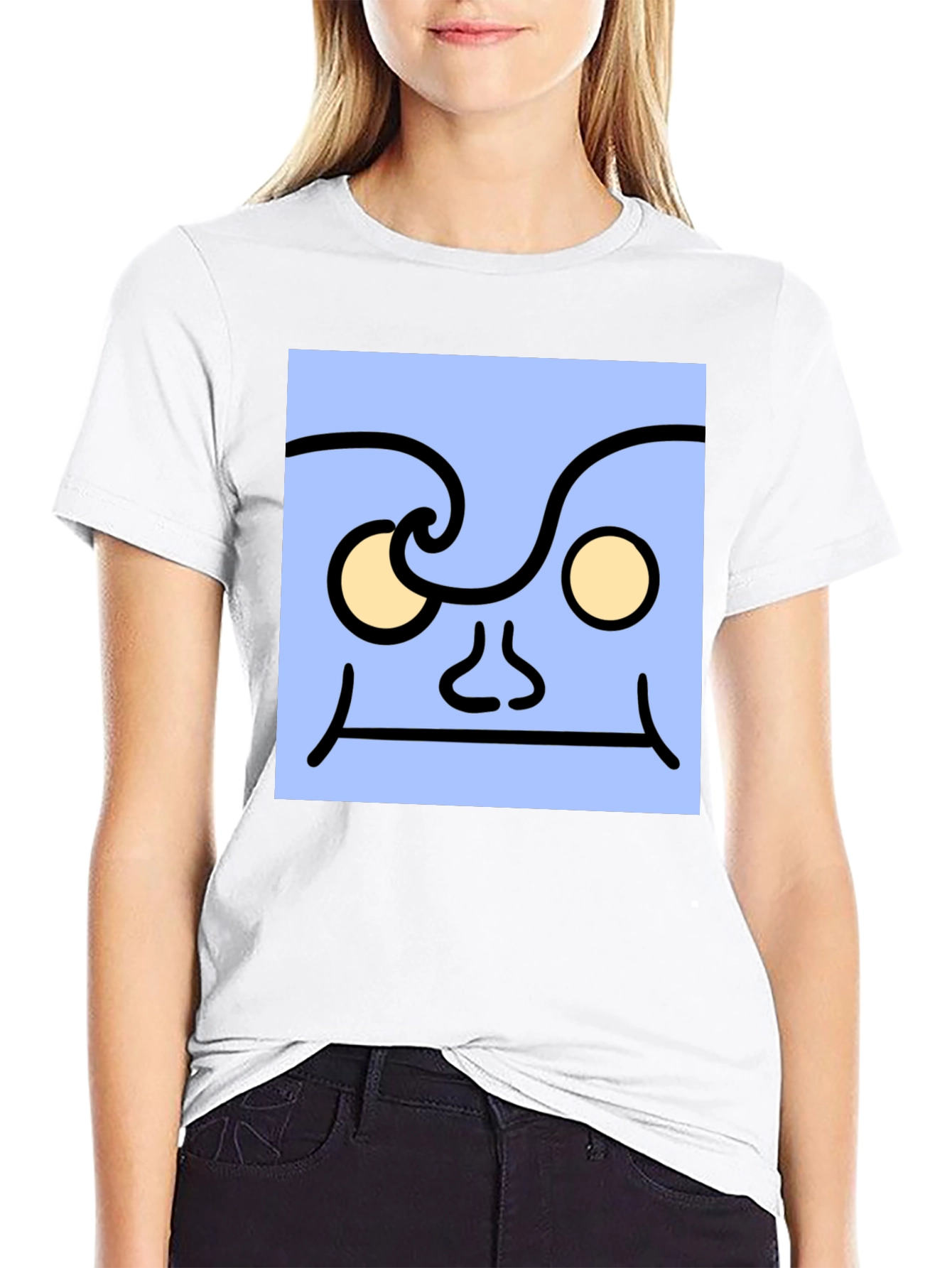 Abstract Face Graphic Tee - Unisex Black T-Shirt