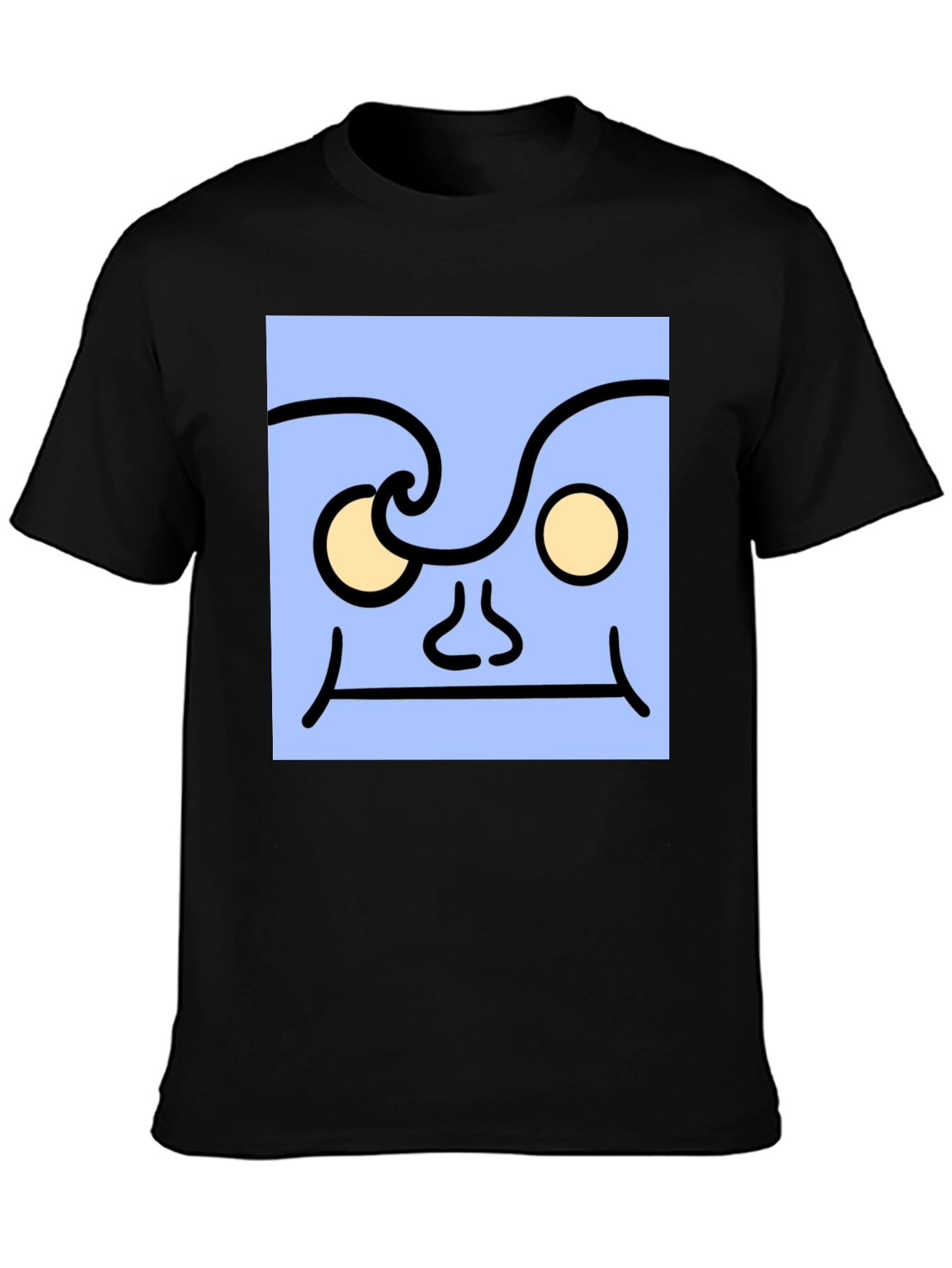 Abstract Face Graphic Tee - Unisex Black T-Shirt
