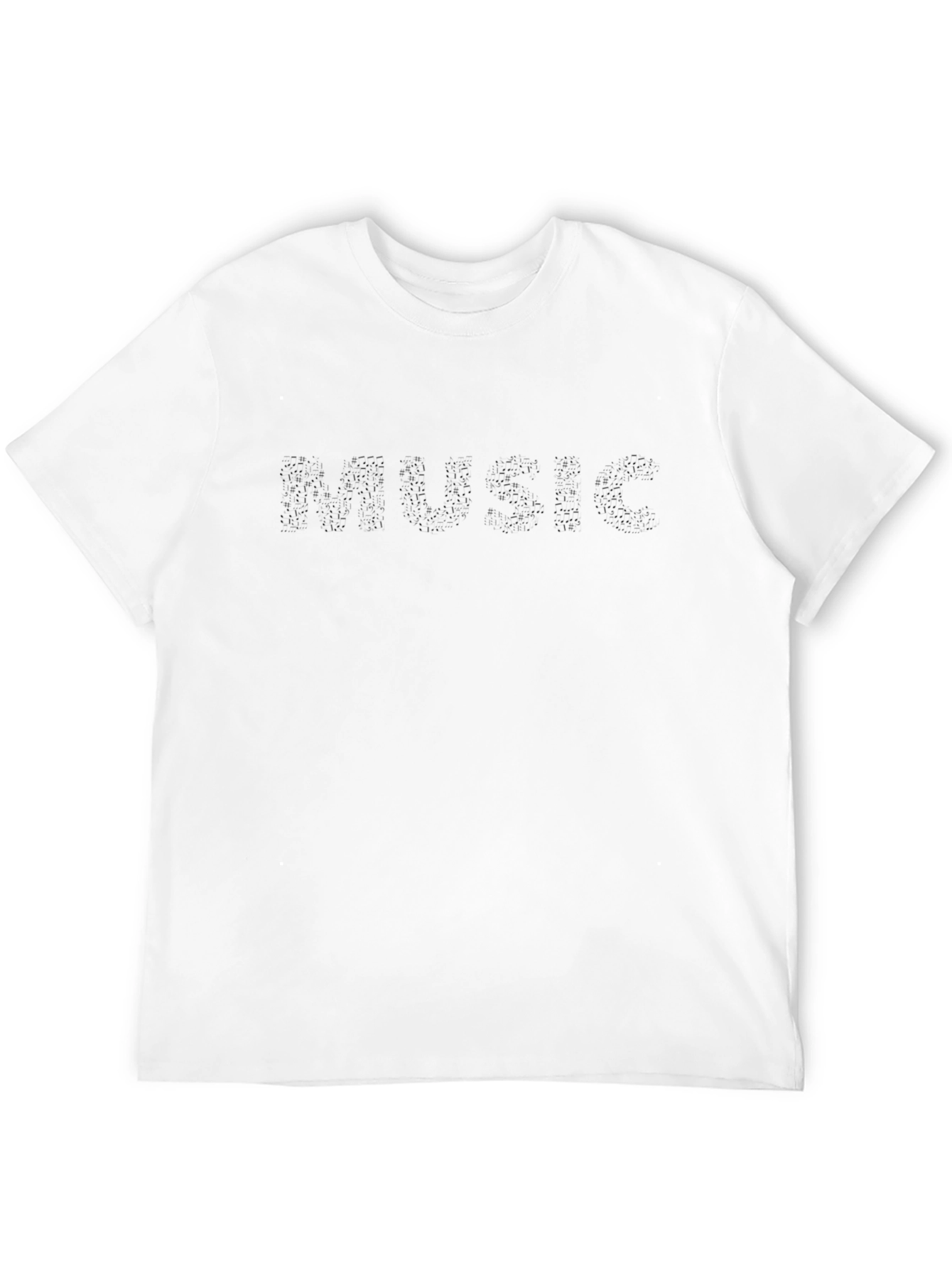 Mens Black MUSIC Graphic Print T-Shirt
