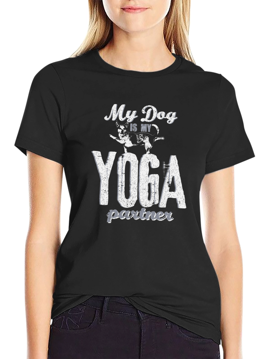 My Dog is My Yoga Partner T-Shirt - Black