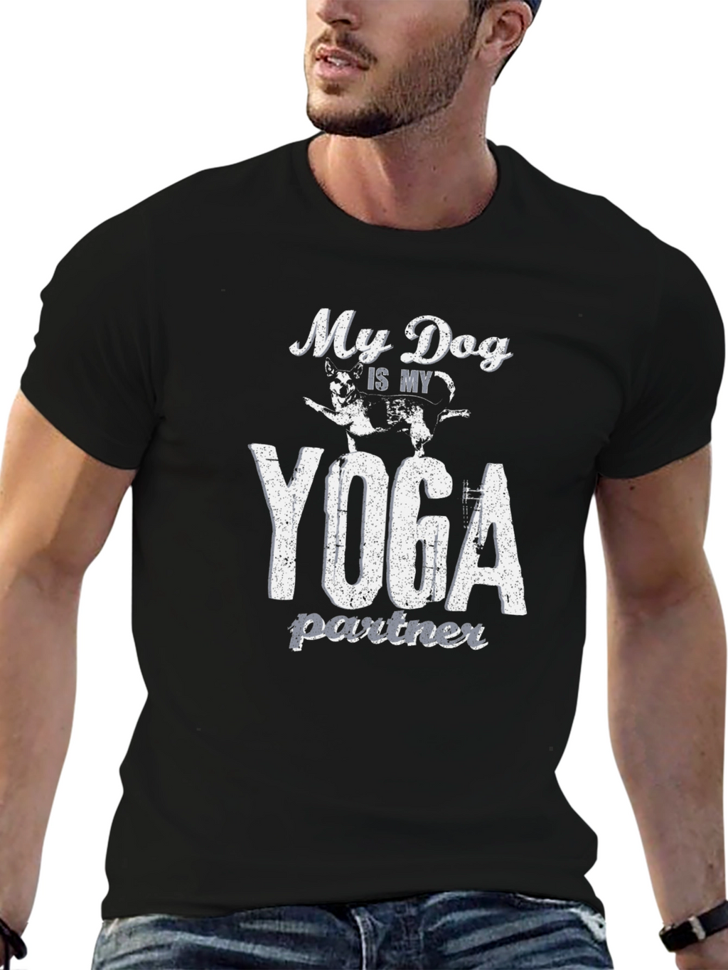 My Dog is My Yoga Partner T-Shirt - Black