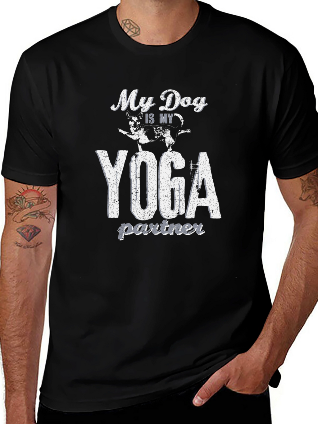 My Dog is My Yoga Partner T-Shirt - Black