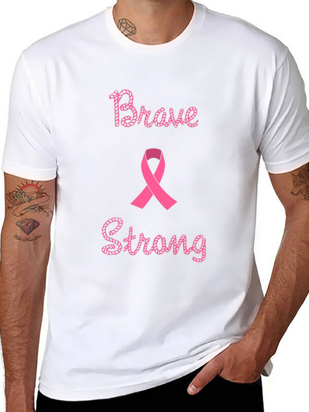Brave & Strong Breast Cancer Awareness T-Shirt