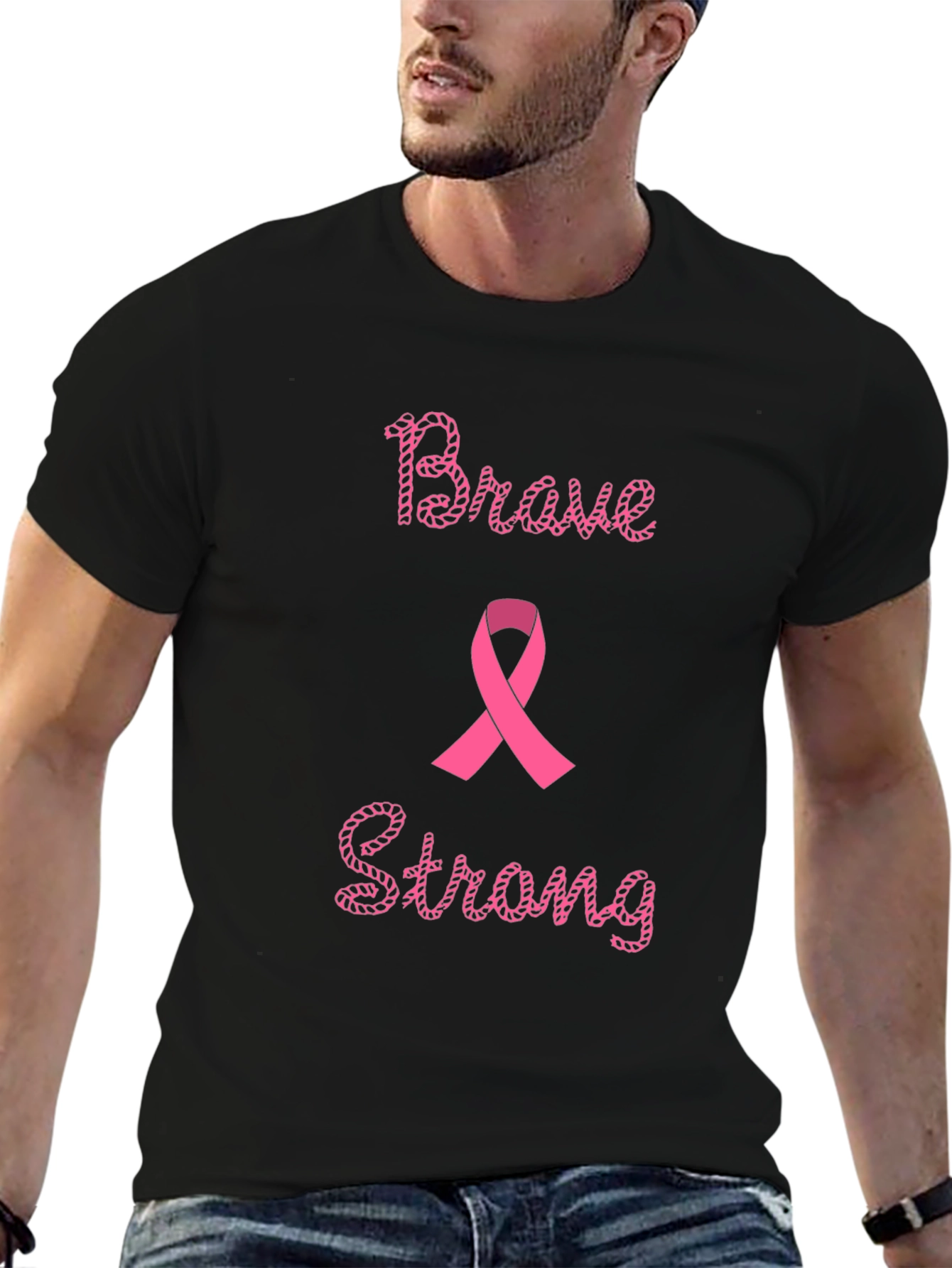 Brave & Strong Breast Cancer Awareness T-Shirt
