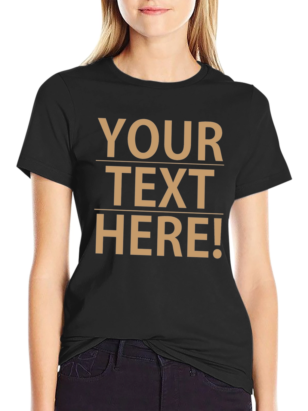 Customizable Text Black T-Shirt
