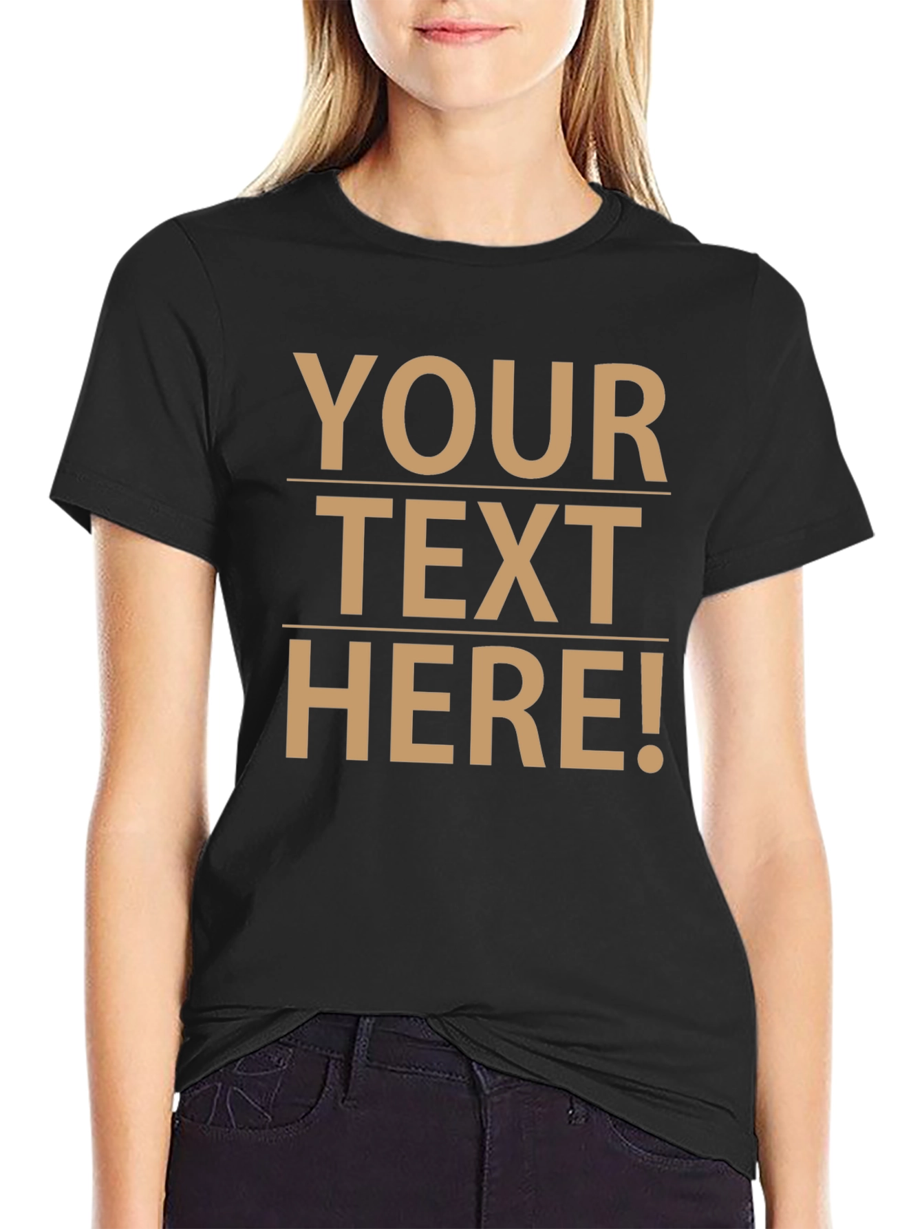 Customizable Text Black T-Shirt