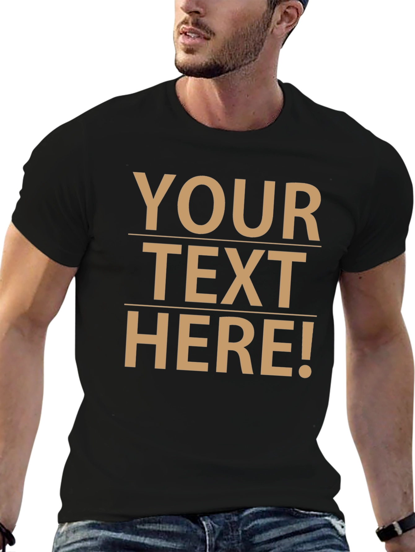 Customizable Text Black T-Shirt