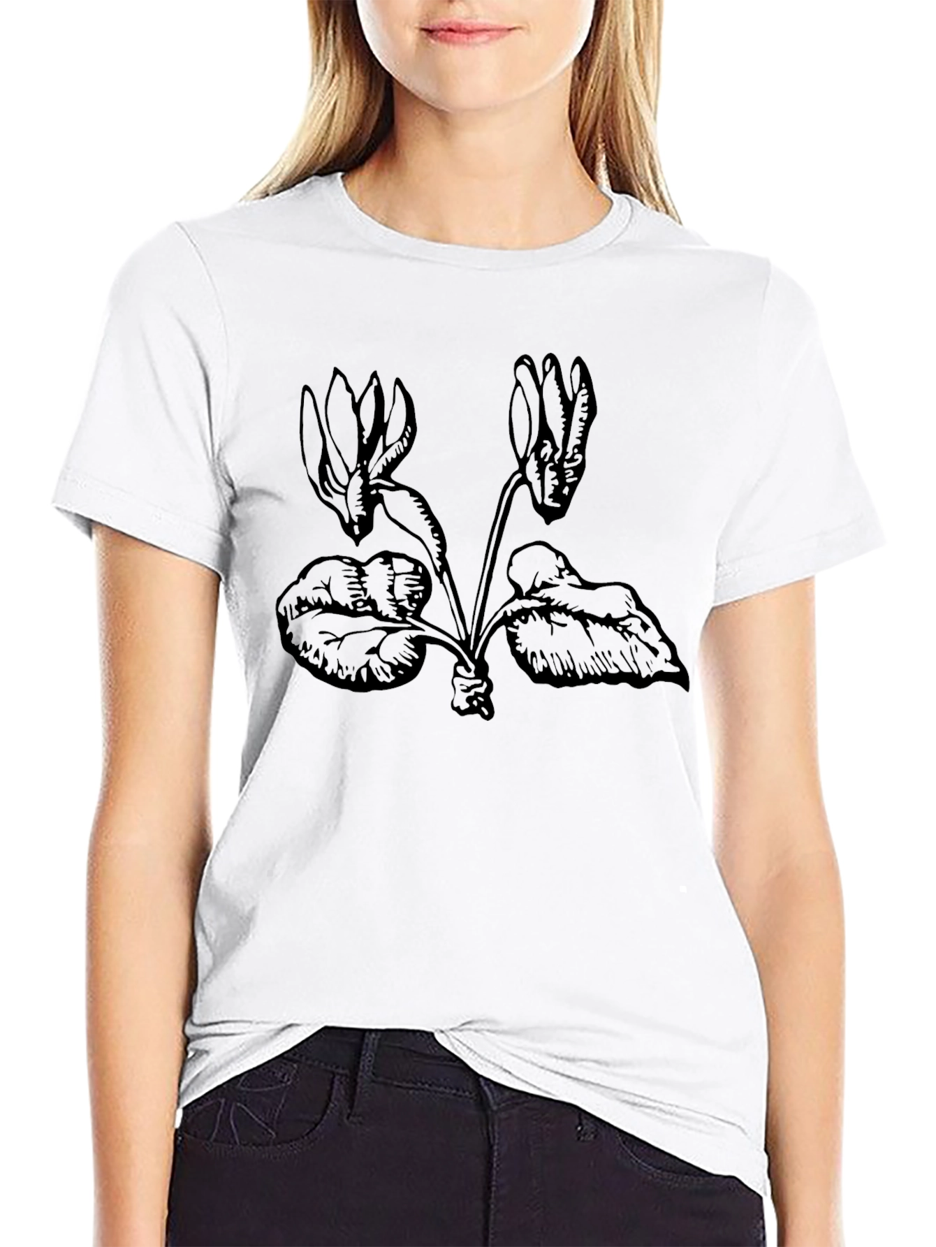 Botanical Graphic Tee - Black Casual Wear