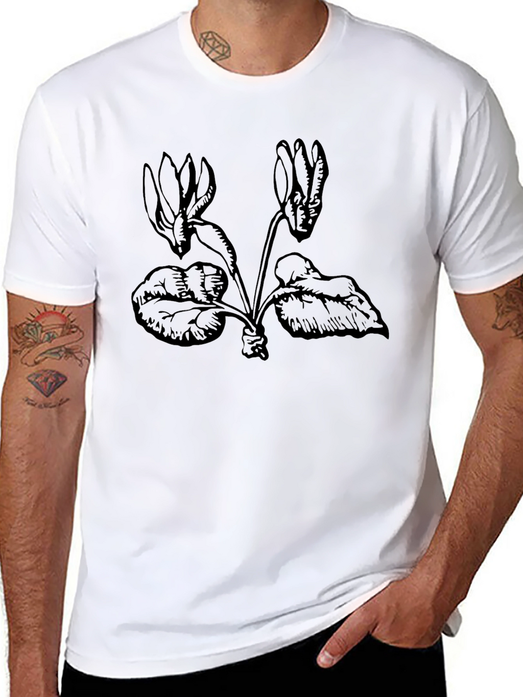 Botanical Graphic Tee - Black Casual Wear