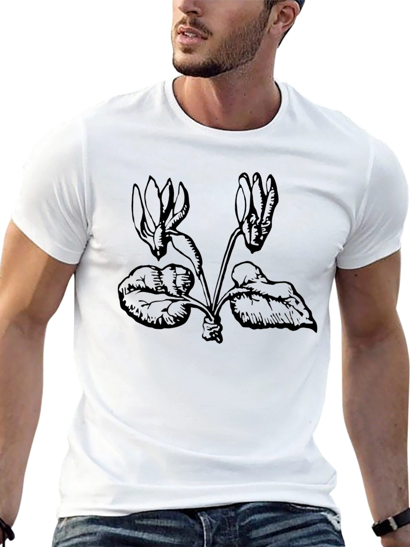 Botanical Graphic Tee - Black Casual Wear