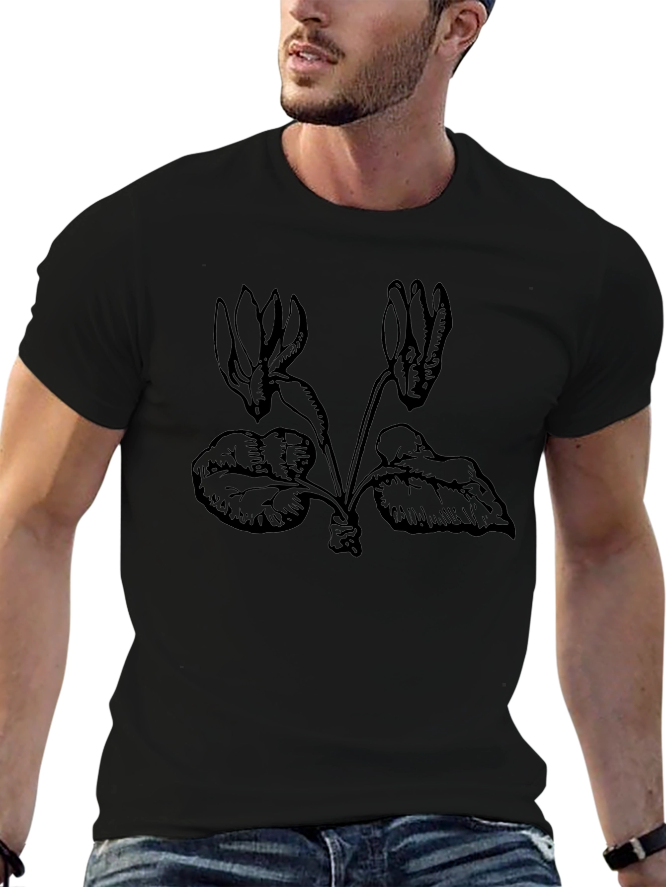 Botanical Graphic Tee - Black Casual Wear