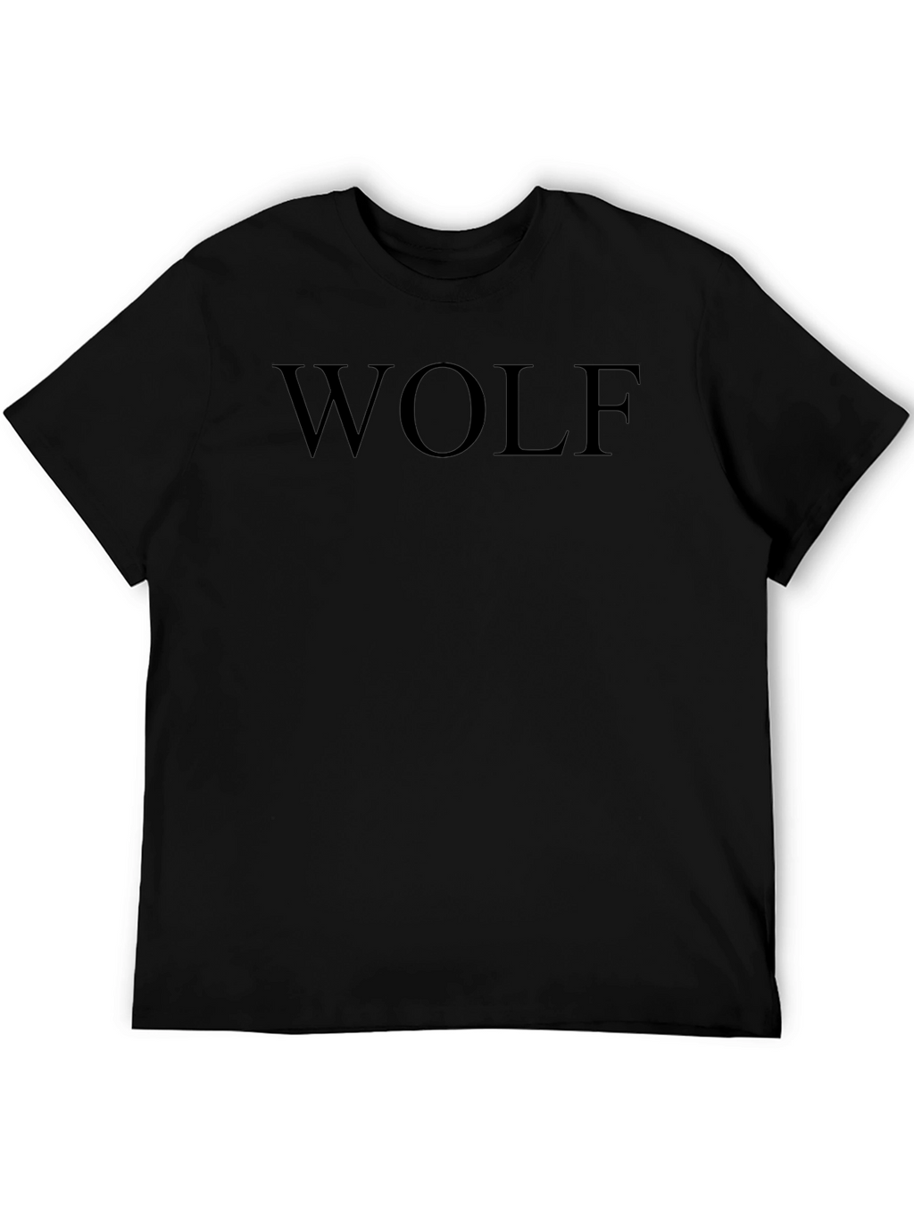 Mens Black WOLF Graphic Crew Neck Tee