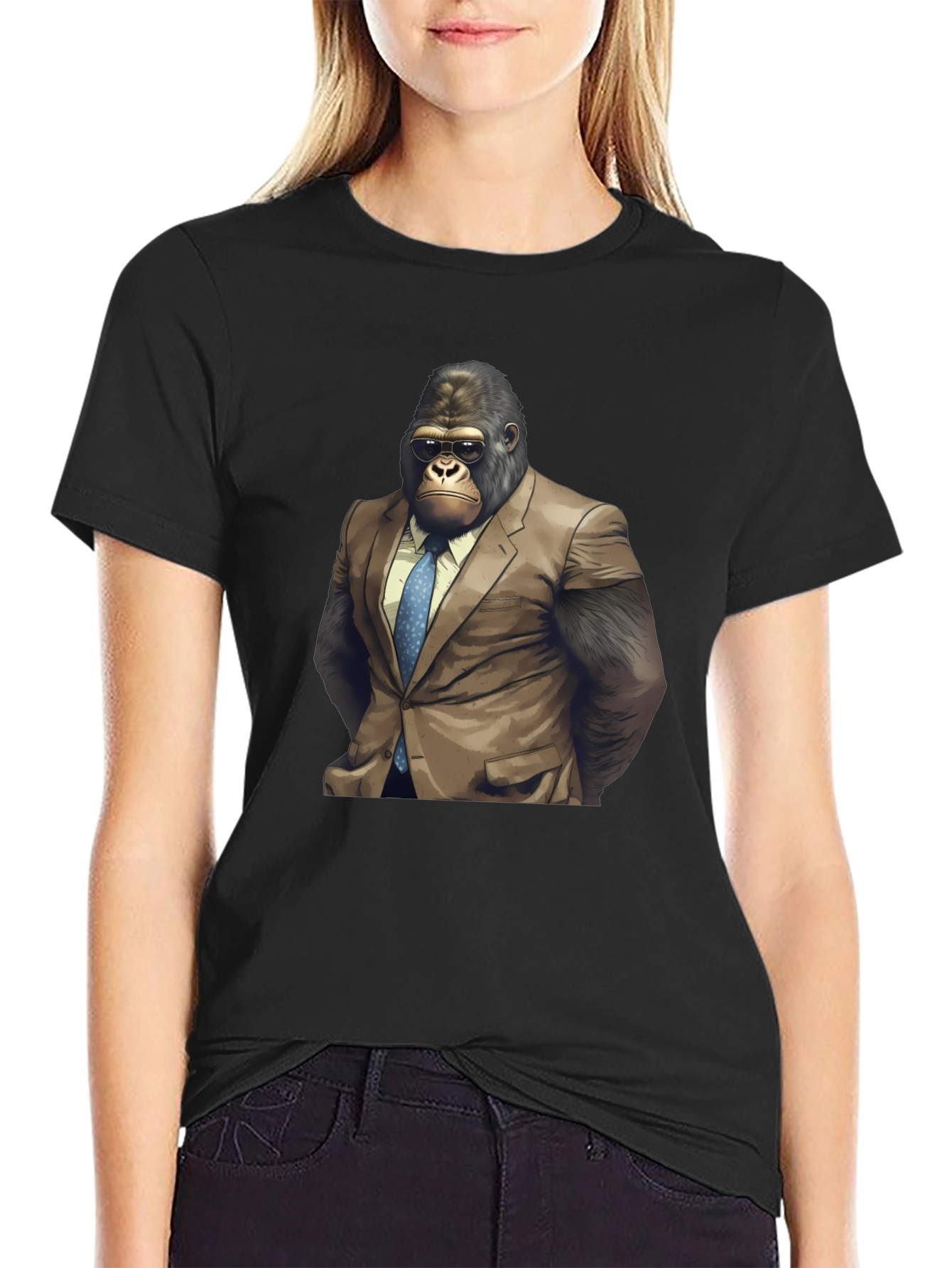 Gorilla Boss T-Shirt - Cool Ape in Suit Graphic Tee