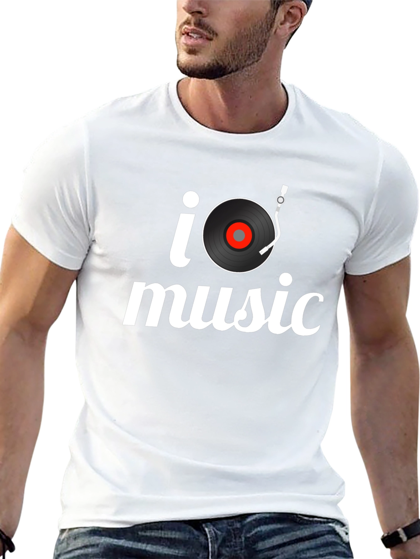 I Turntable Music Black T-Shirt