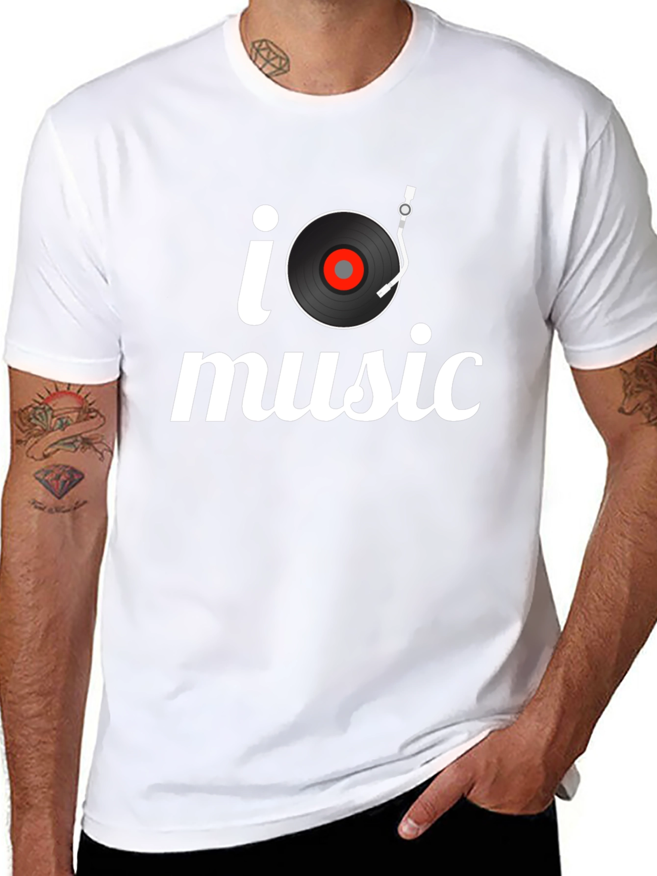 I Turntable Music Black T-Shirt