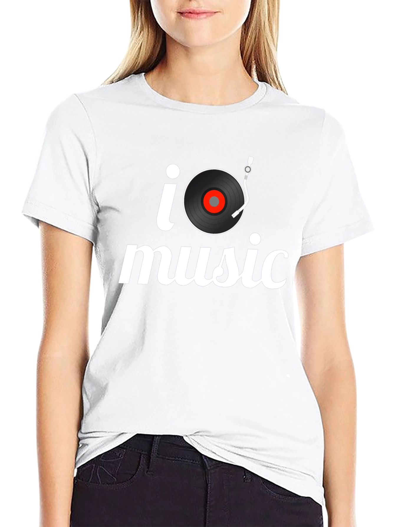 I Turntable Music Black T-Shirt