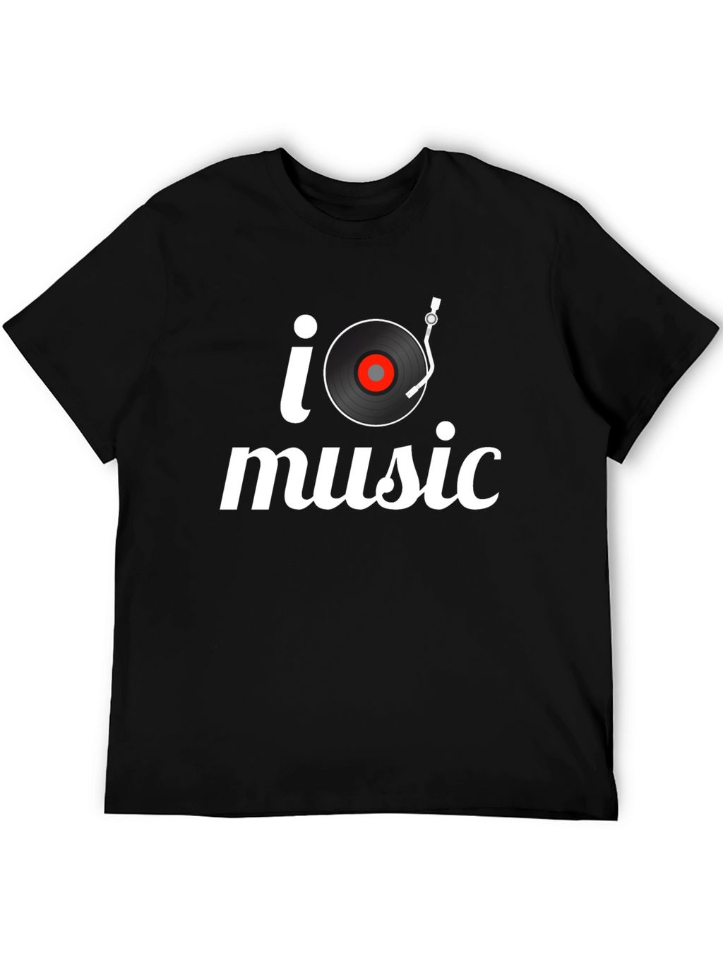 I Turntable Music Black T-Shirt