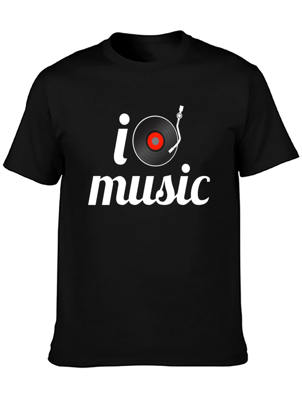 I Turntable Music Black T-Shirt