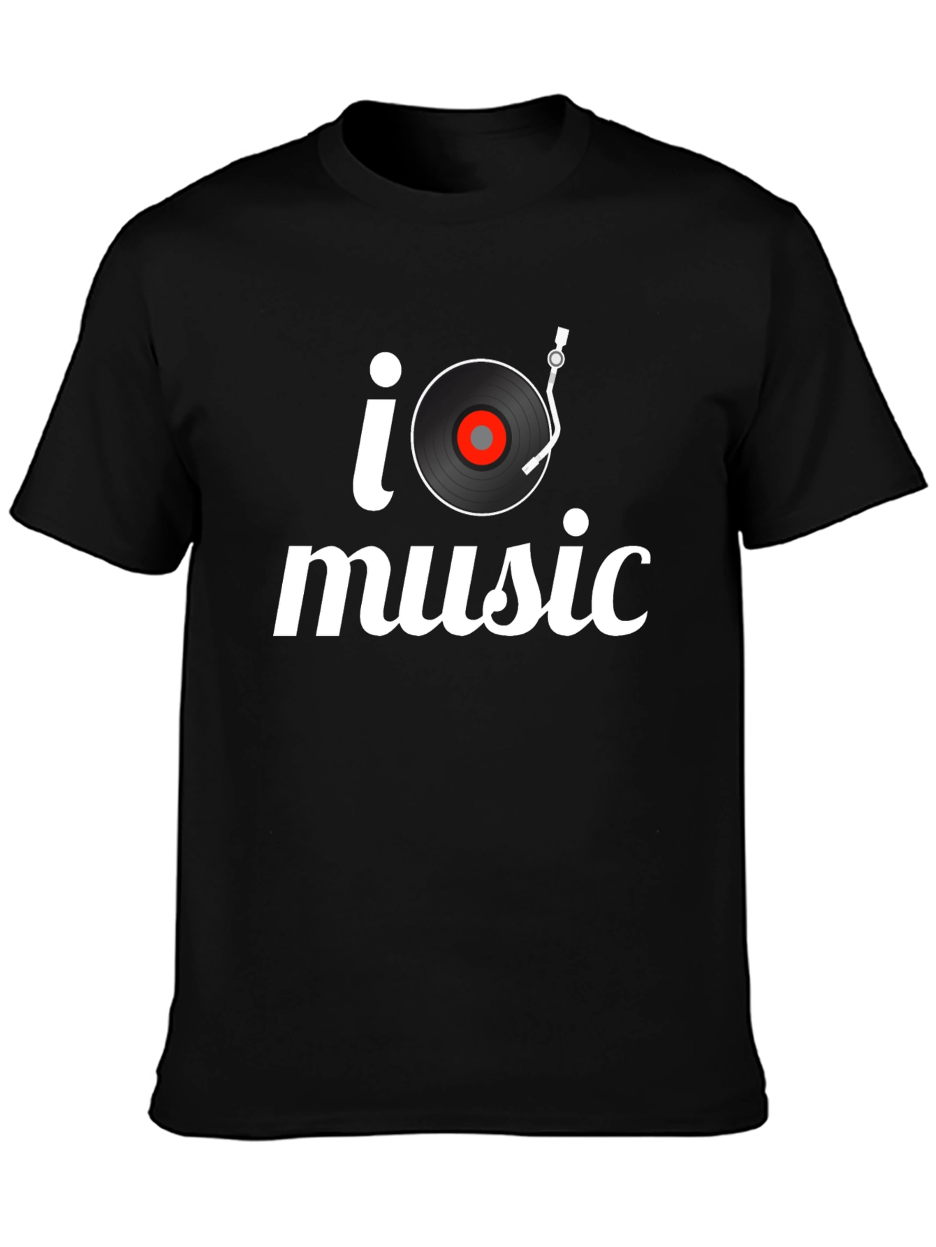 I Turntable Music Black T-Shirt
