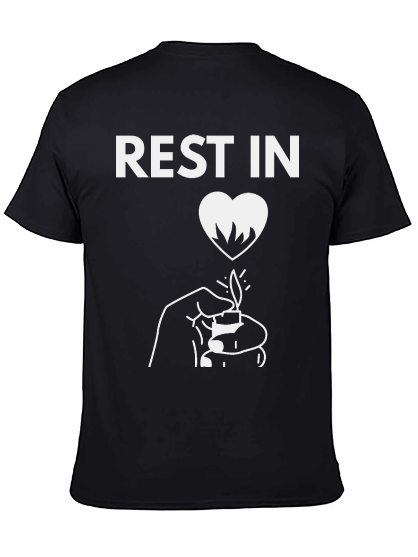 Rest In Peace Heart Graphic Black T-Shirt