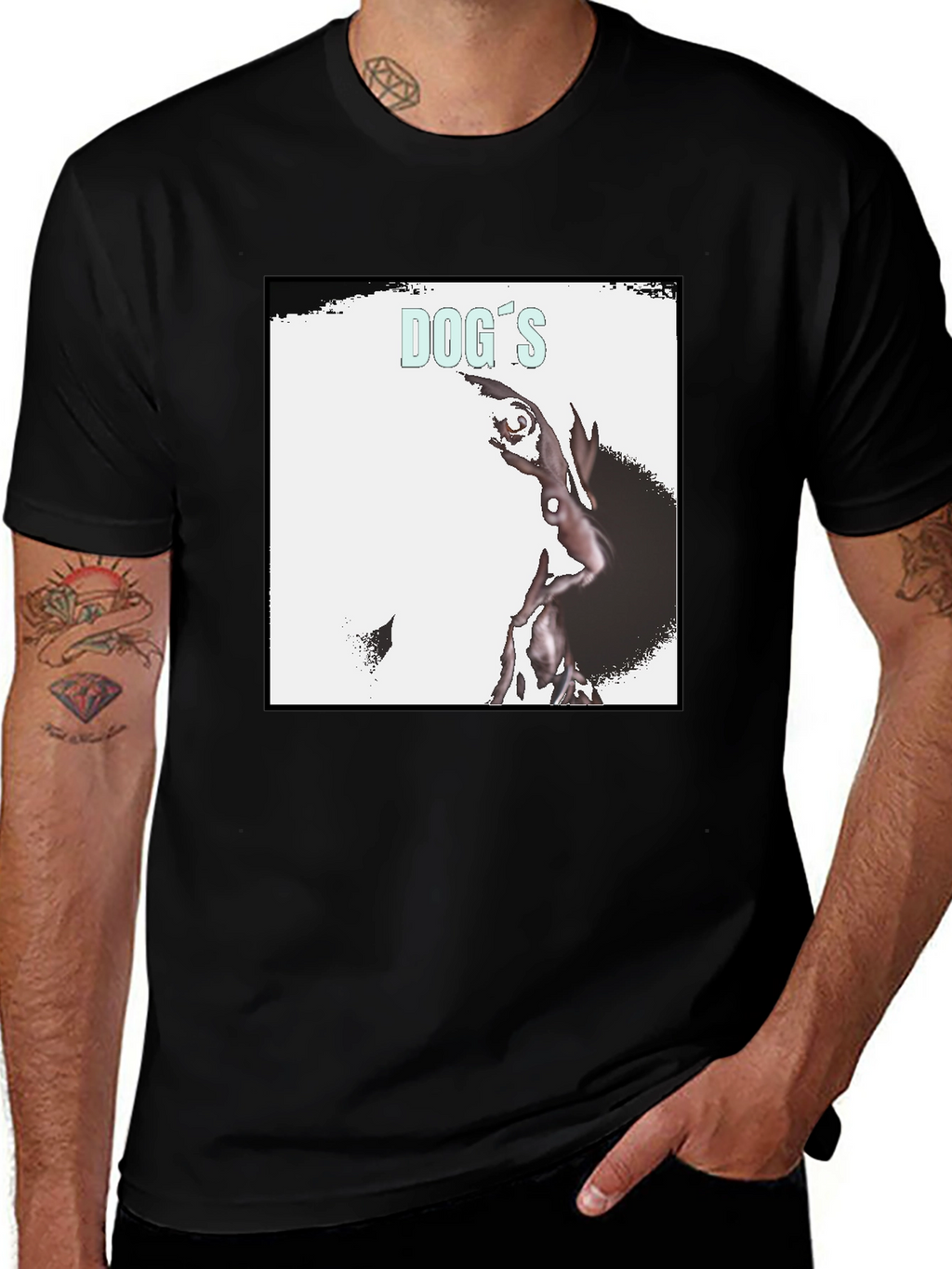 Dogs Record Cover Black T-Shirt