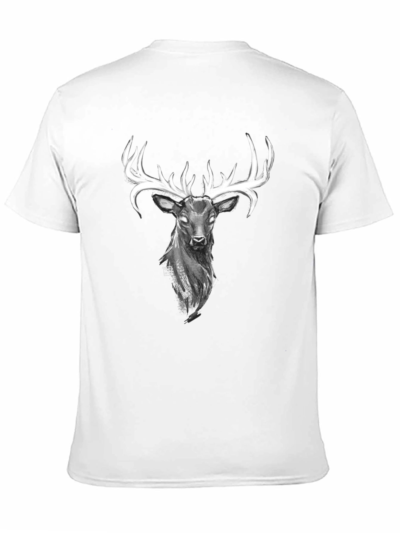 Mystic Deer Graphic Tee - Black Cotton Blend Shirt