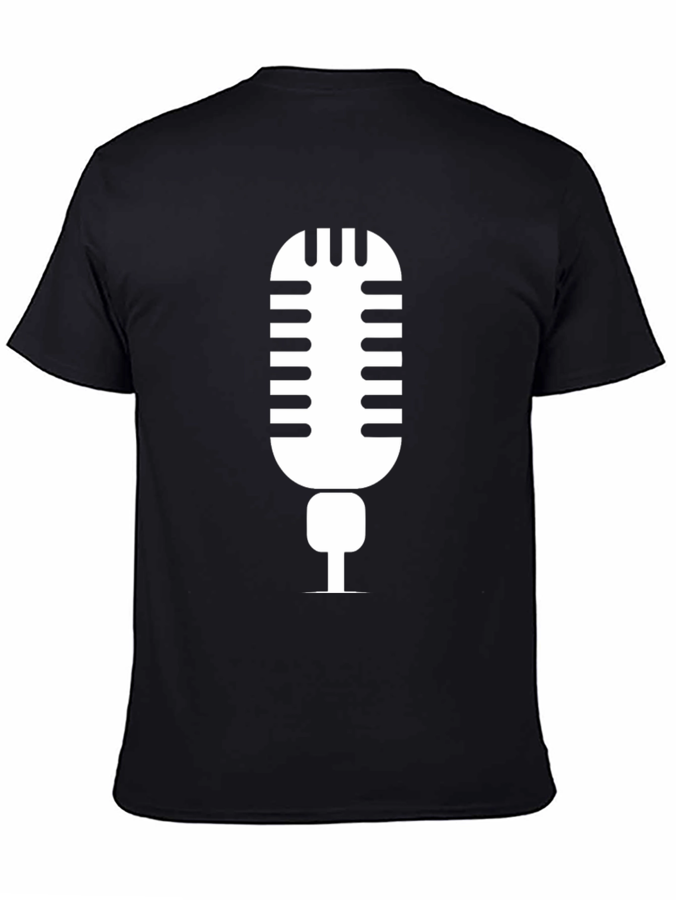 Retro Microphone Graphic Tee - Black Unisex T-Shirt