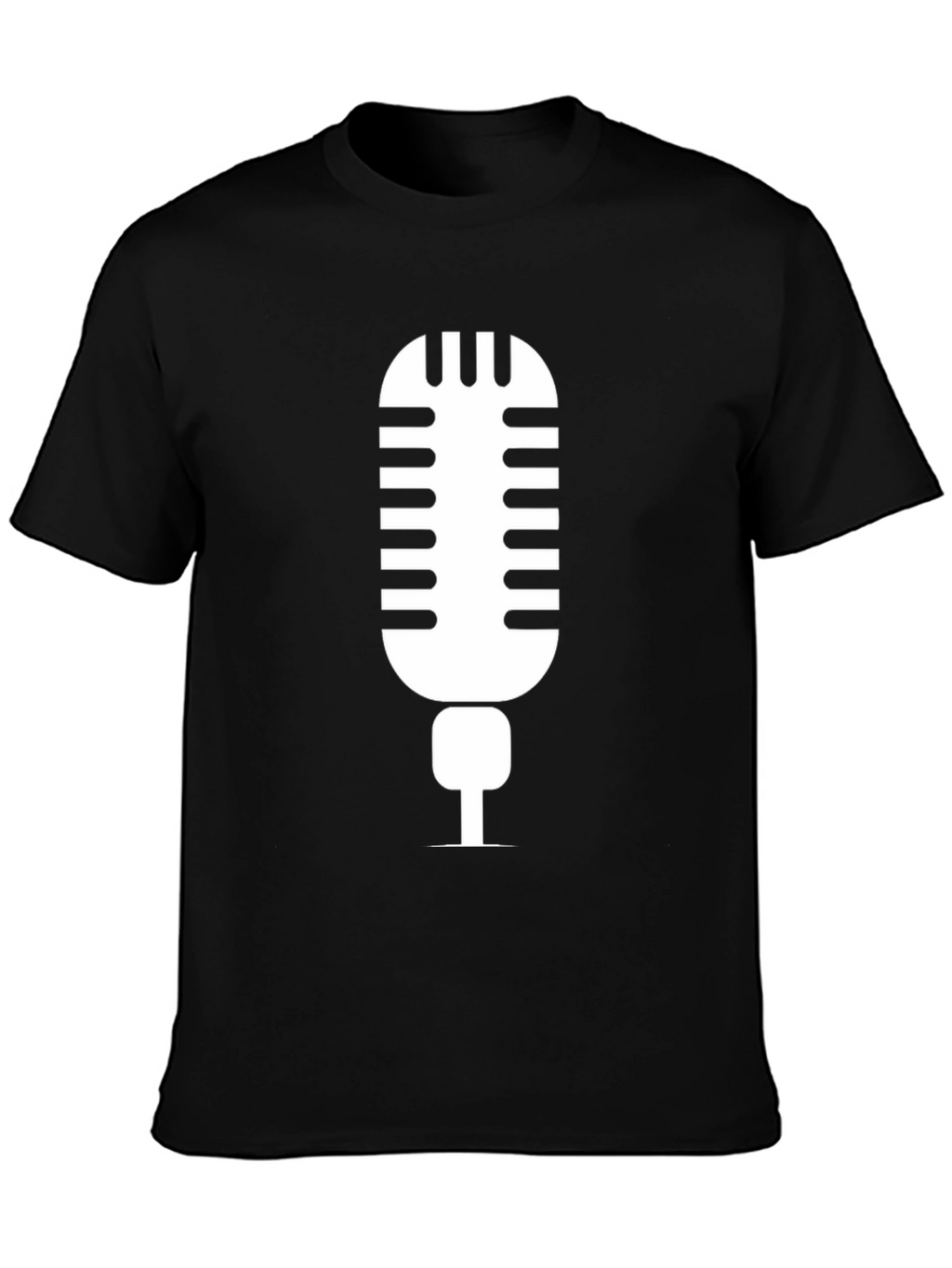 Retro Microphone Graphic Tee - Black Unisex T-Shirt