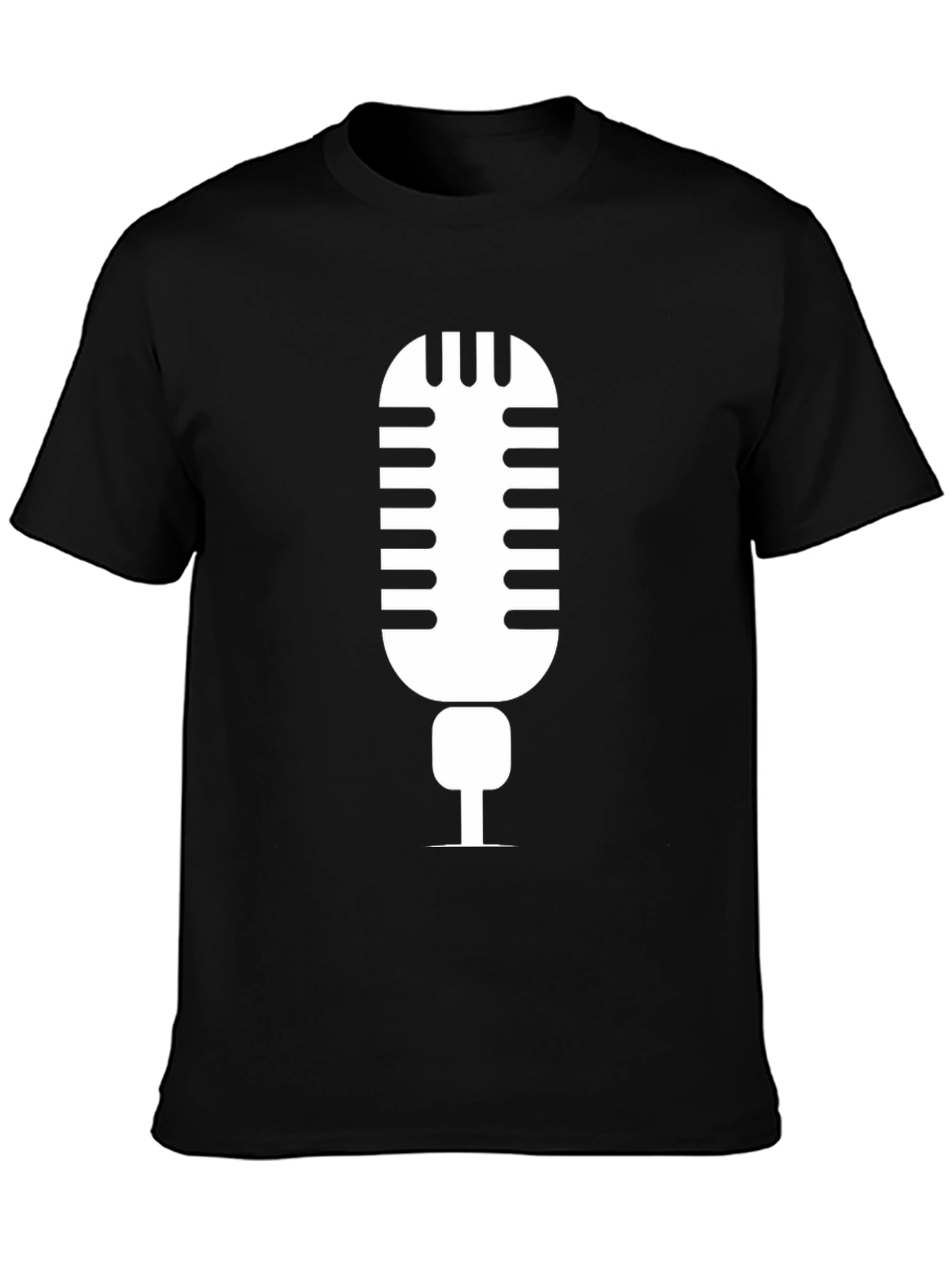 Retro Microphone Graphic Tee - Black Unisex T-Shirt