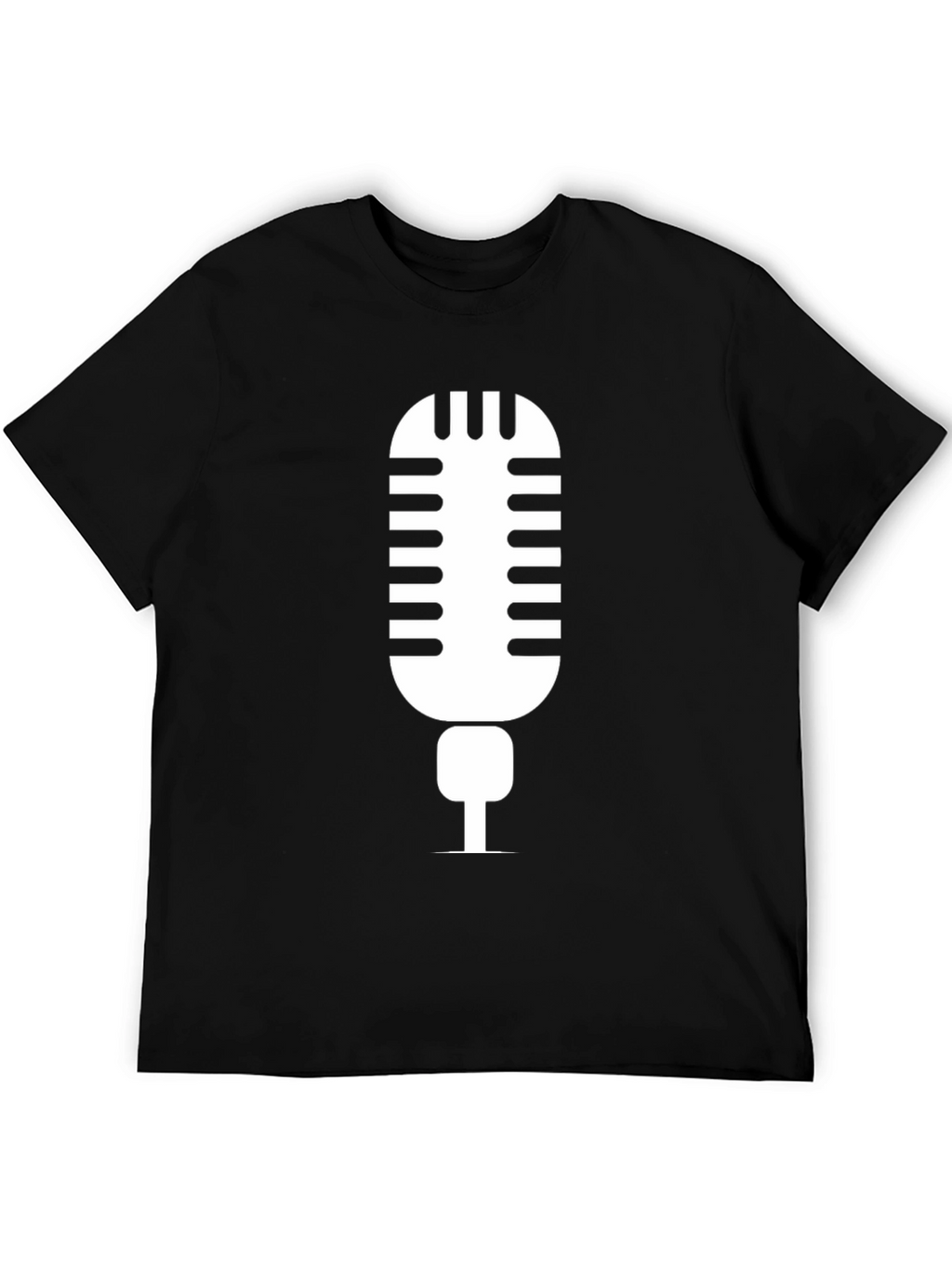 Retro Microphone Graphic Tee - Black Unisex T-Shirt