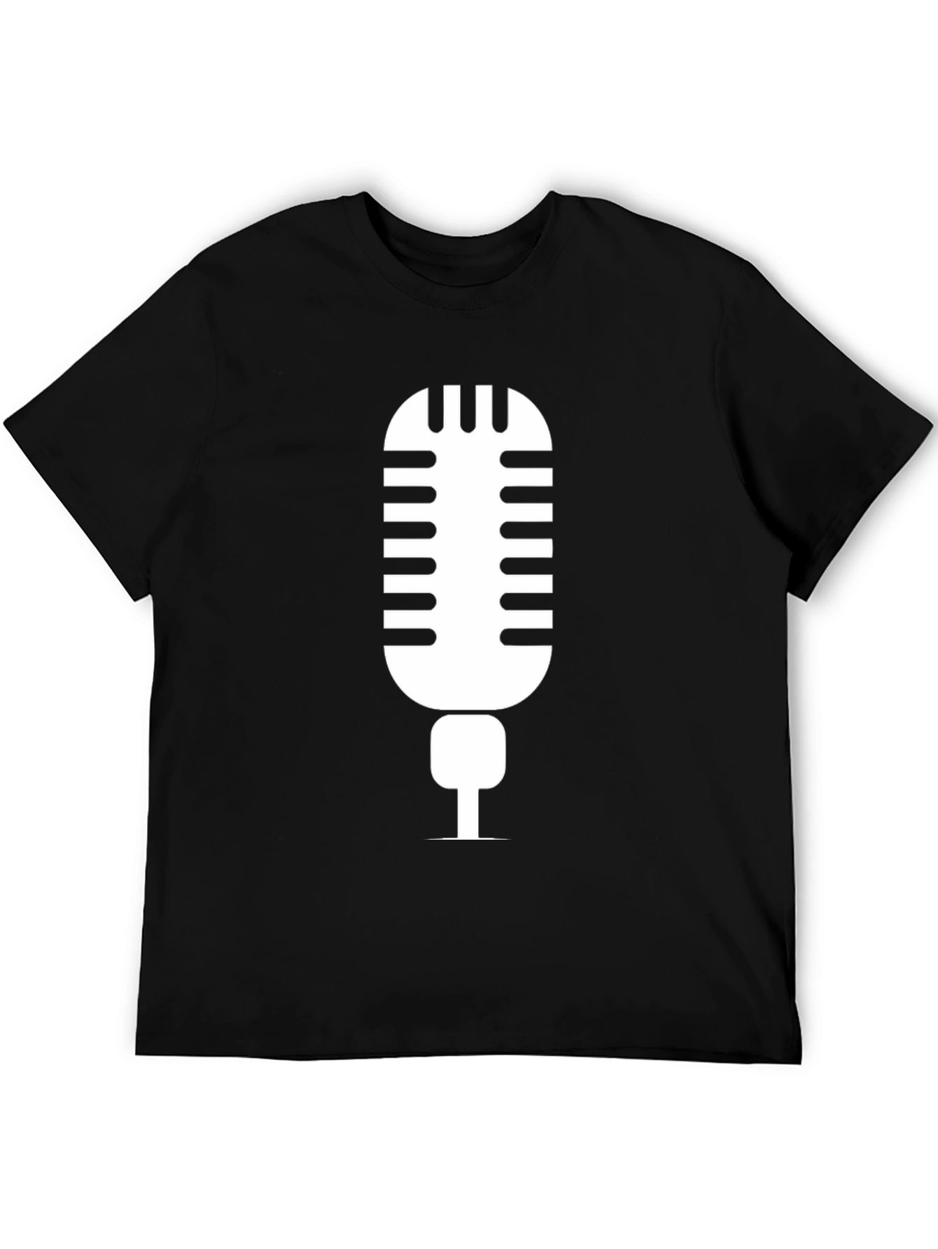 Retro Microphone Graphic Tee - Black Unisex T-Shirt
