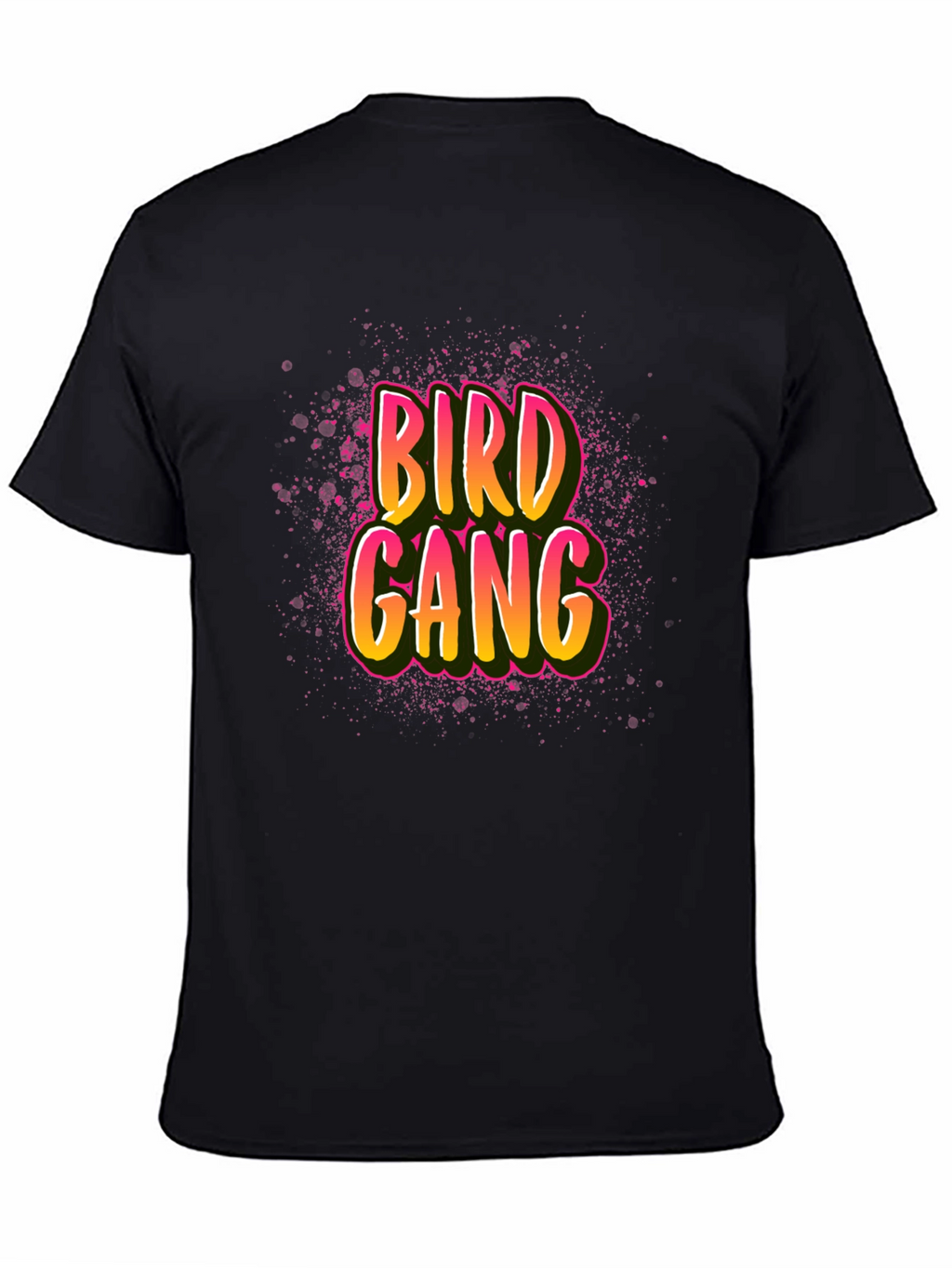 Bird Gang Graphic Print T-Shirt - Black