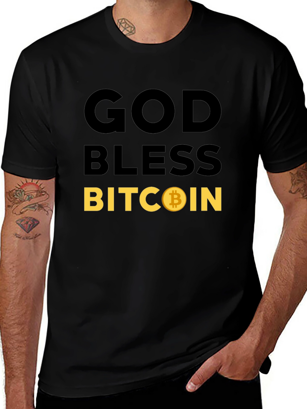 God Bless Bitcoin T-Shirt Crypto HODL Tee