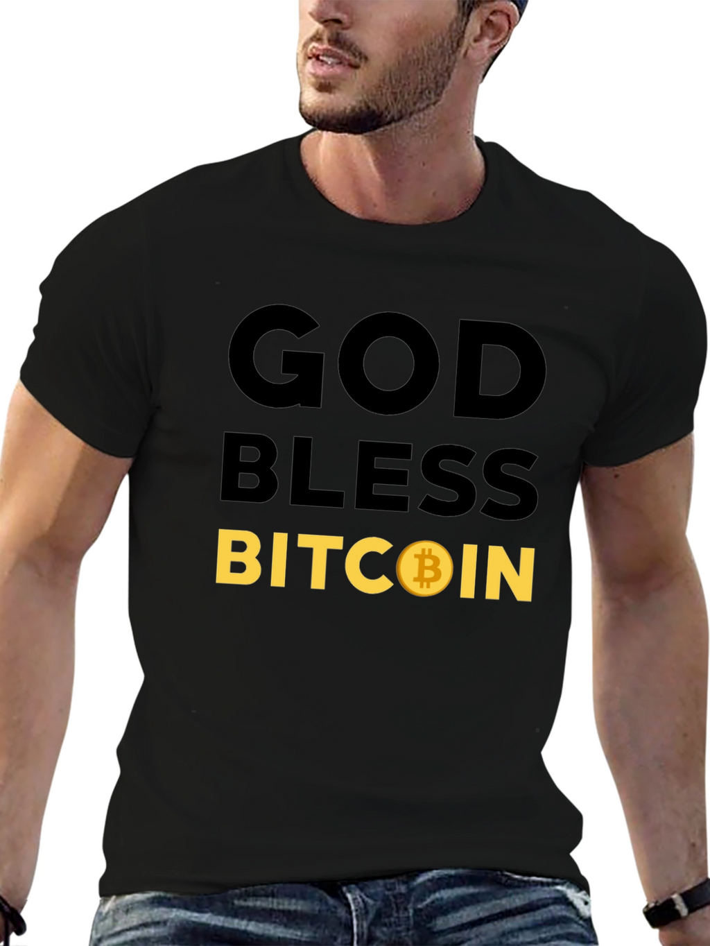 God Bless Bitcoin T-Shirt Crypto HODL Tee