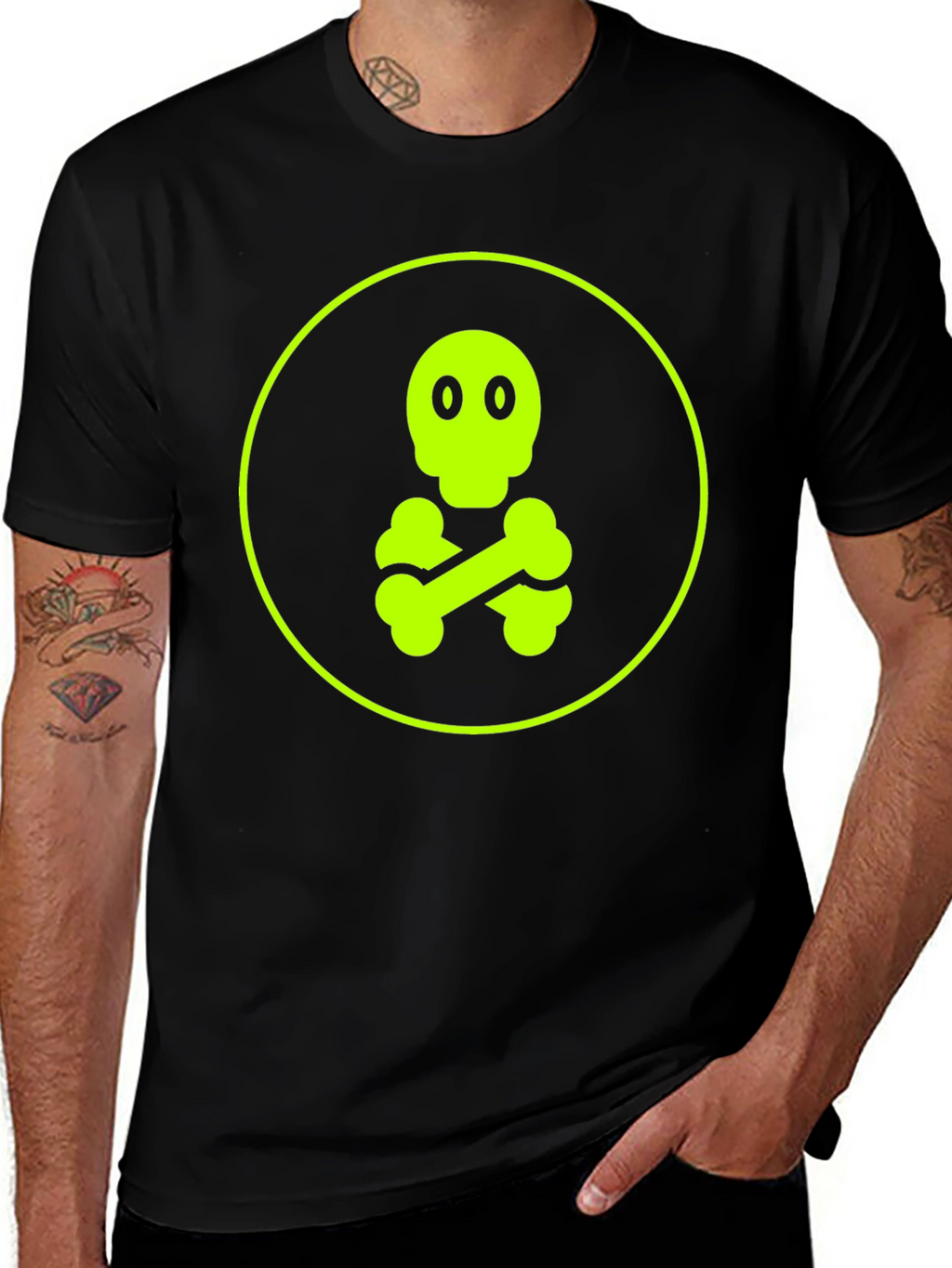 Skull & Crossbones Graphic Tee - Black
