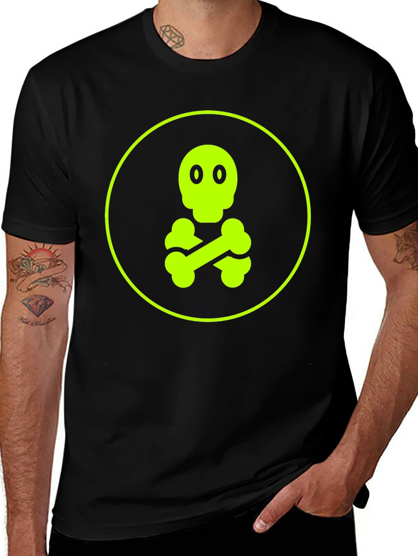 Skull & Crossbones Graphic Tee - Black