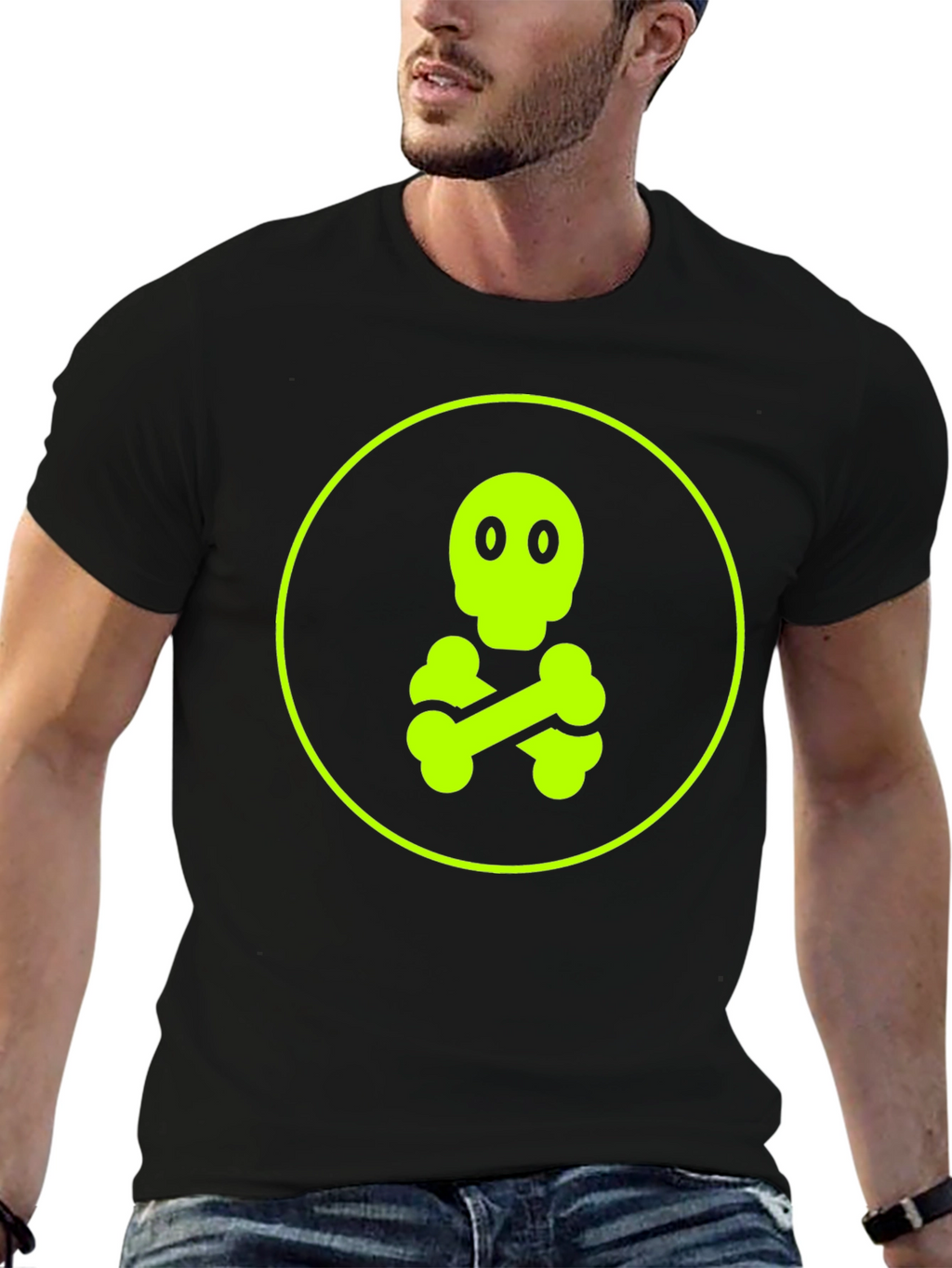 Skull & Crossbones Graphic Tee - Black