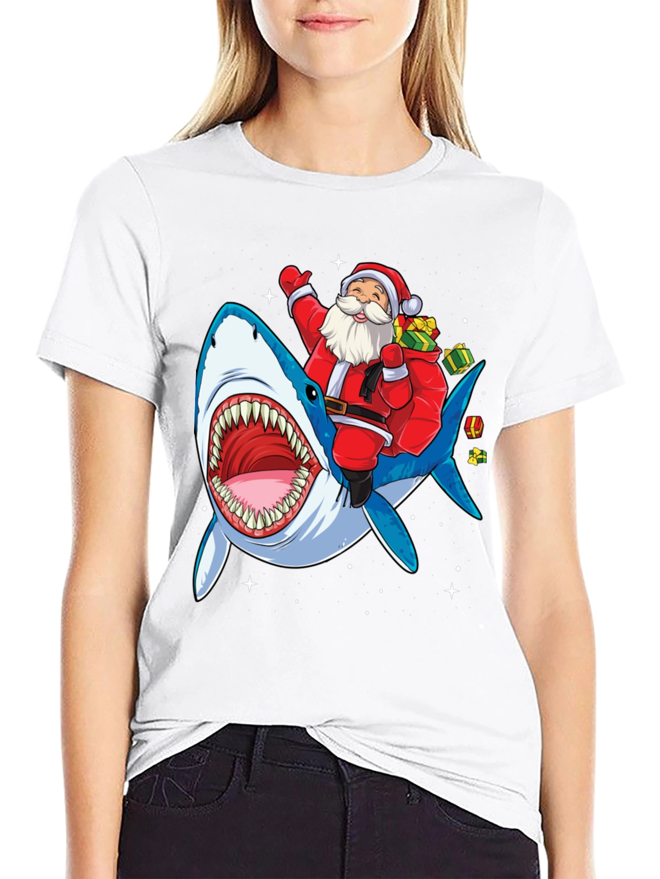 Santa Shark Tee - Holiday Fun!