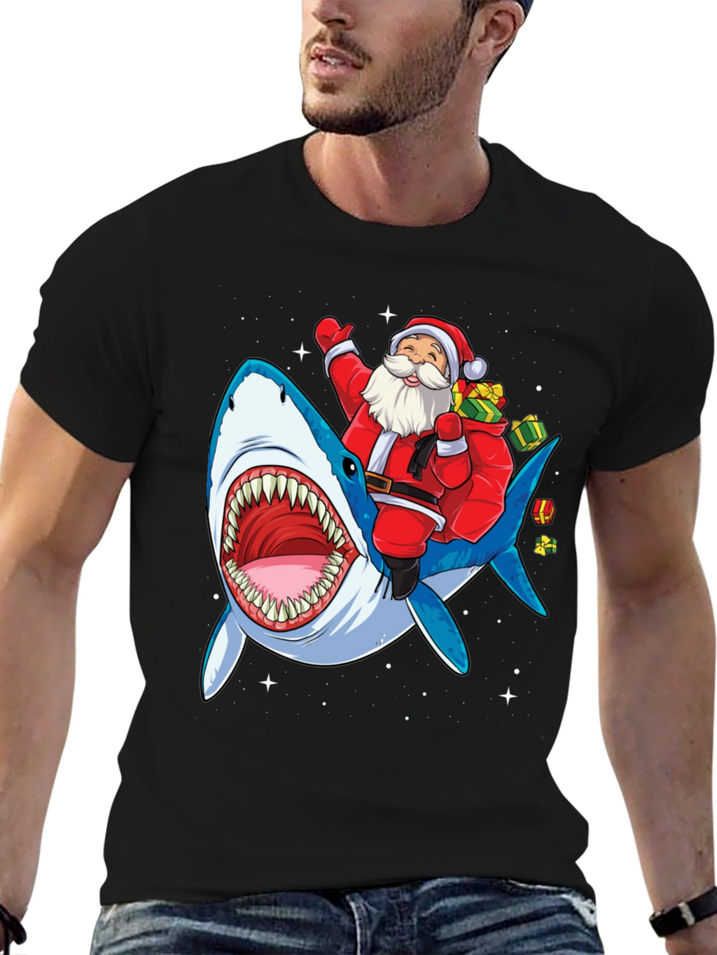 Santa Shark Tee - Holiday Fun!