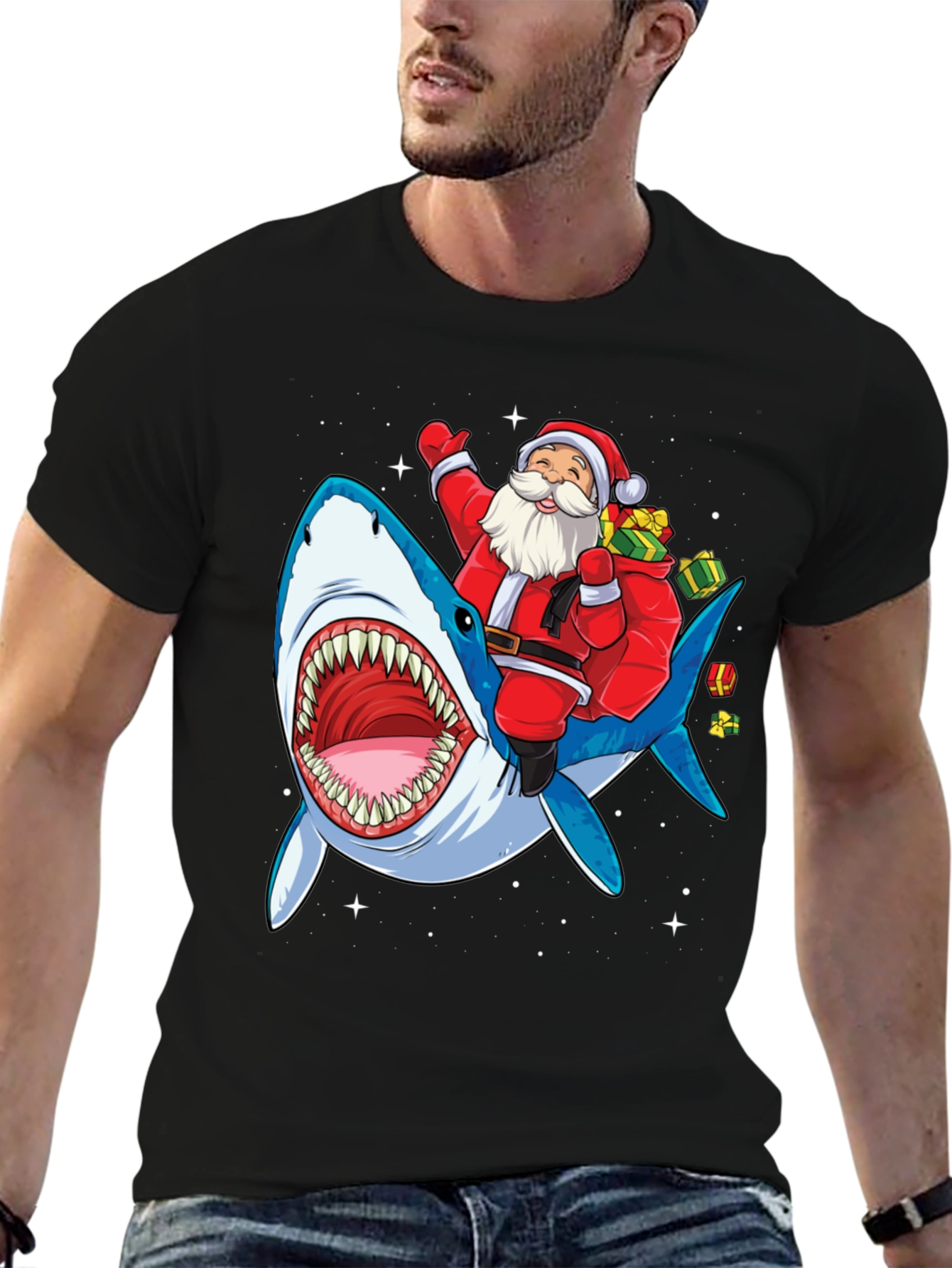 Santa Shark Tee - Holiday Fun!