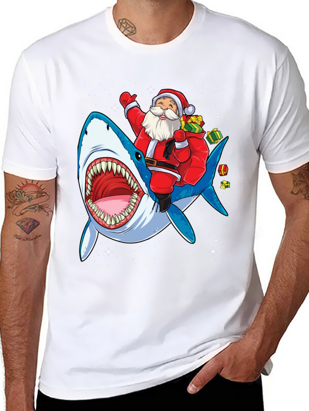 Santa Shark Tee - Holiday Fun!