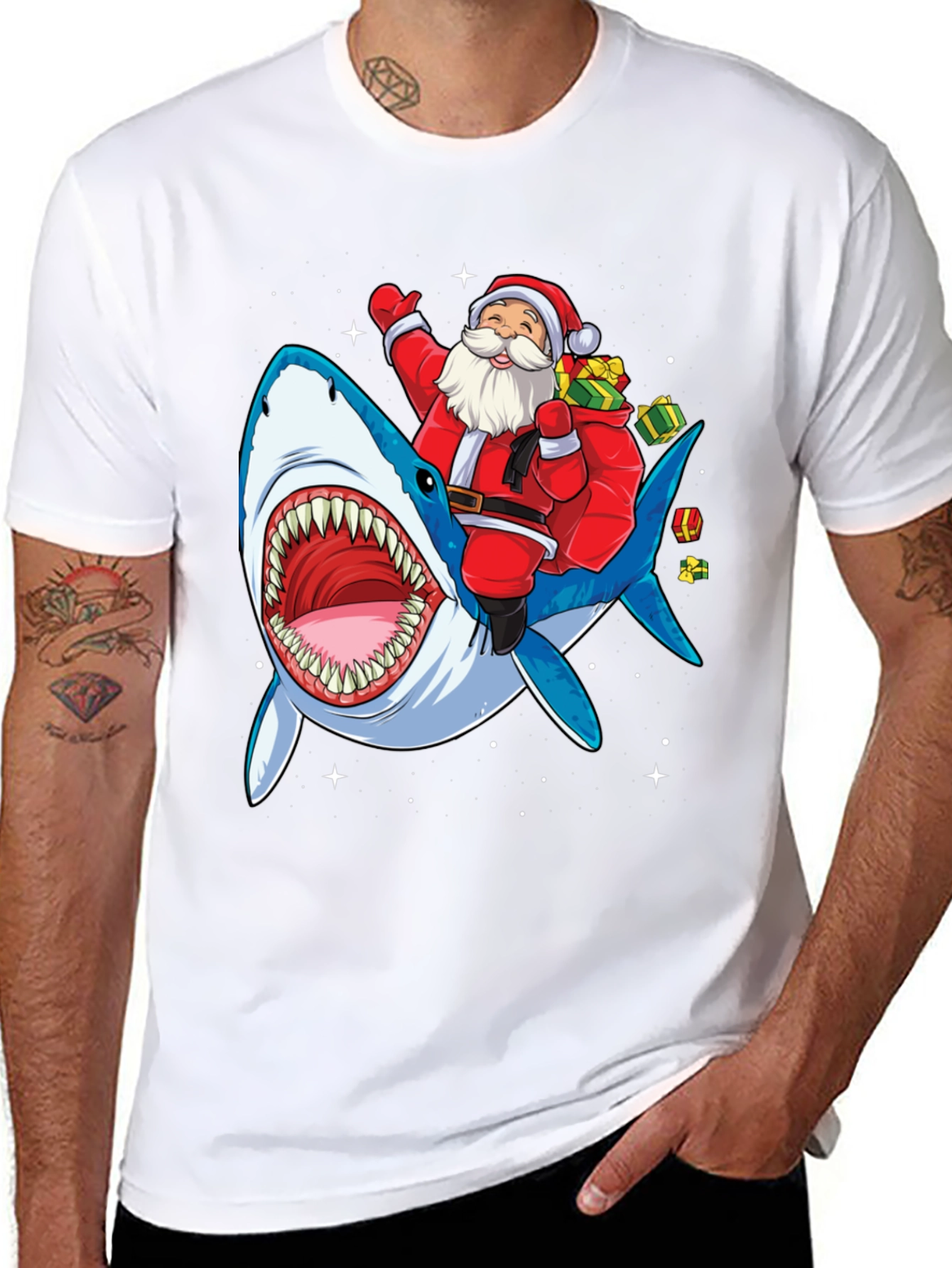 Santa Shark Tee - Holiday Fun!
