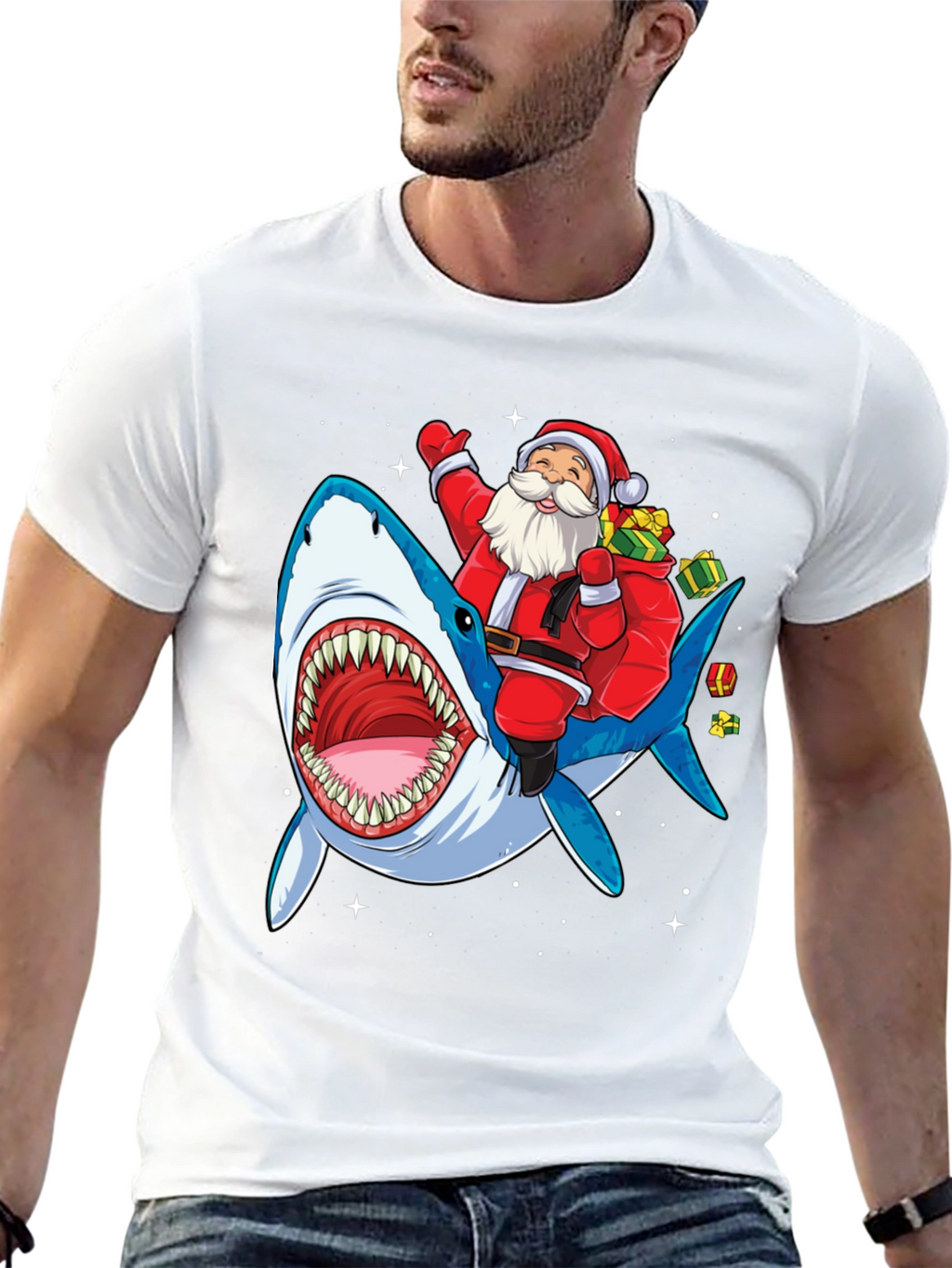Santa Shark Tee - Holiday Fun!