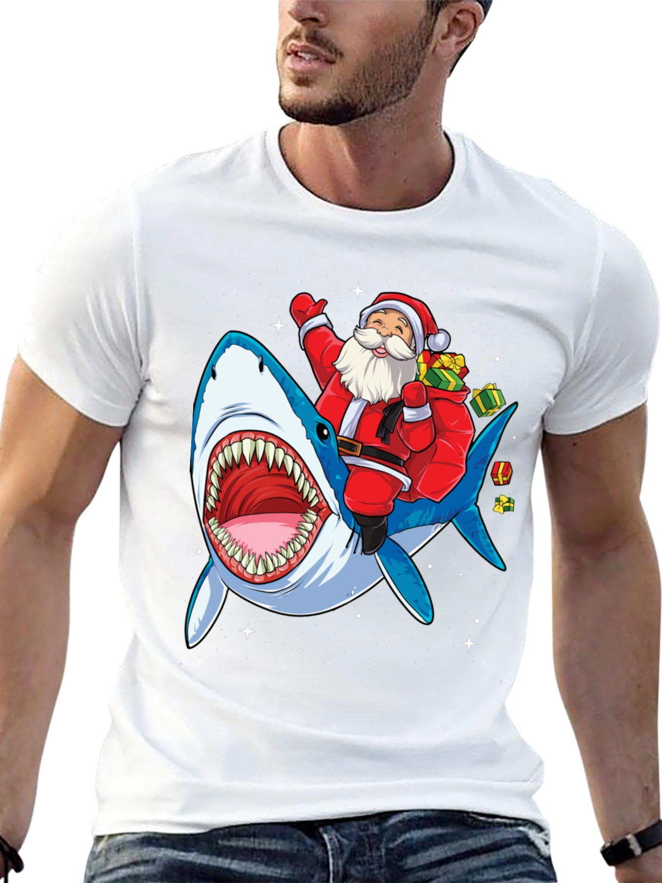 Santa Shark Tee - Holiday Fun!