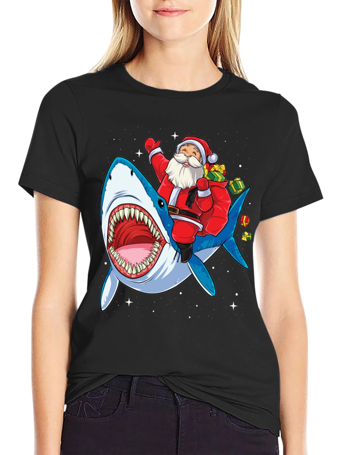 Santa Shark Tee - Holiday Fun!