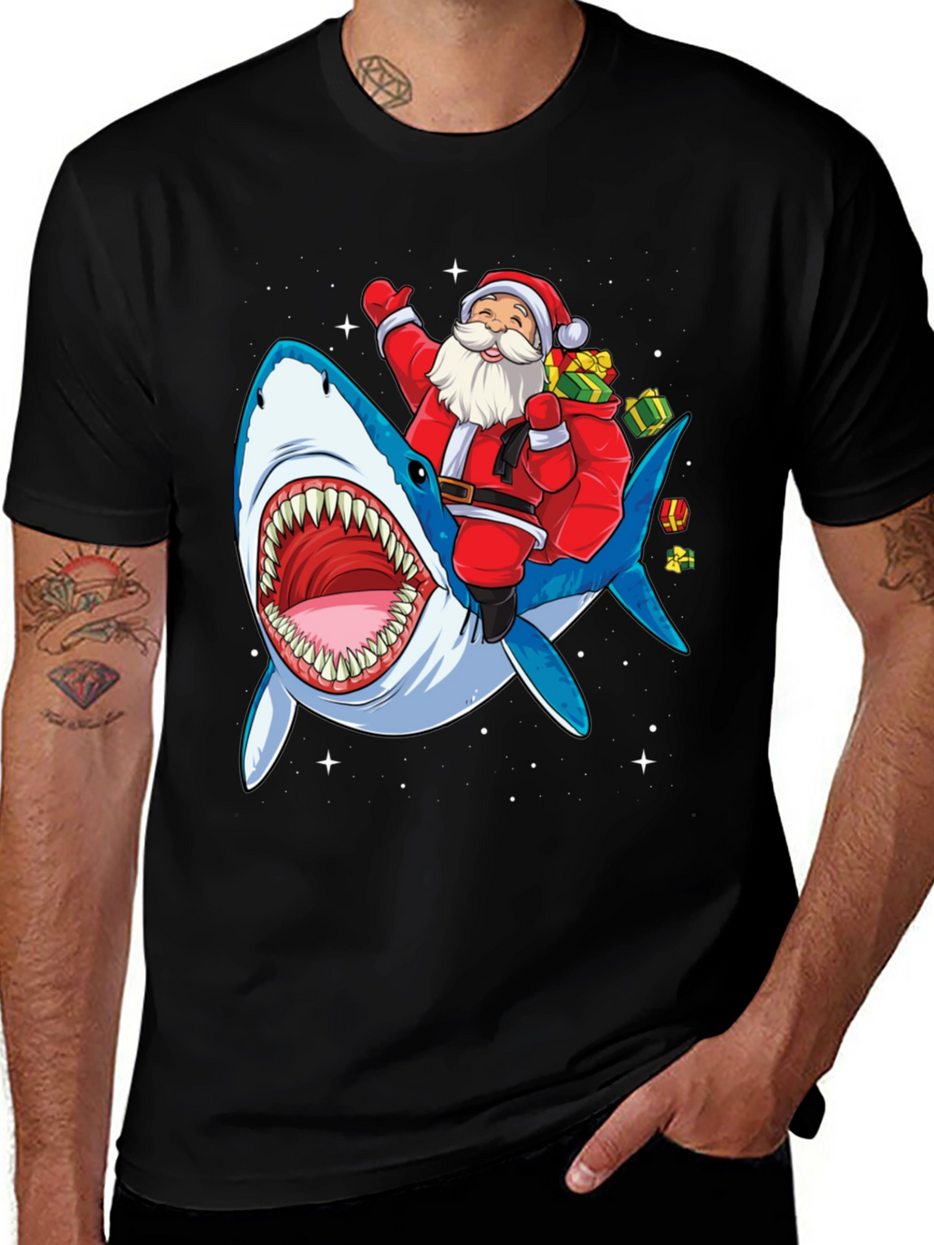 Santa Shark Tee - Holiday Fun!
