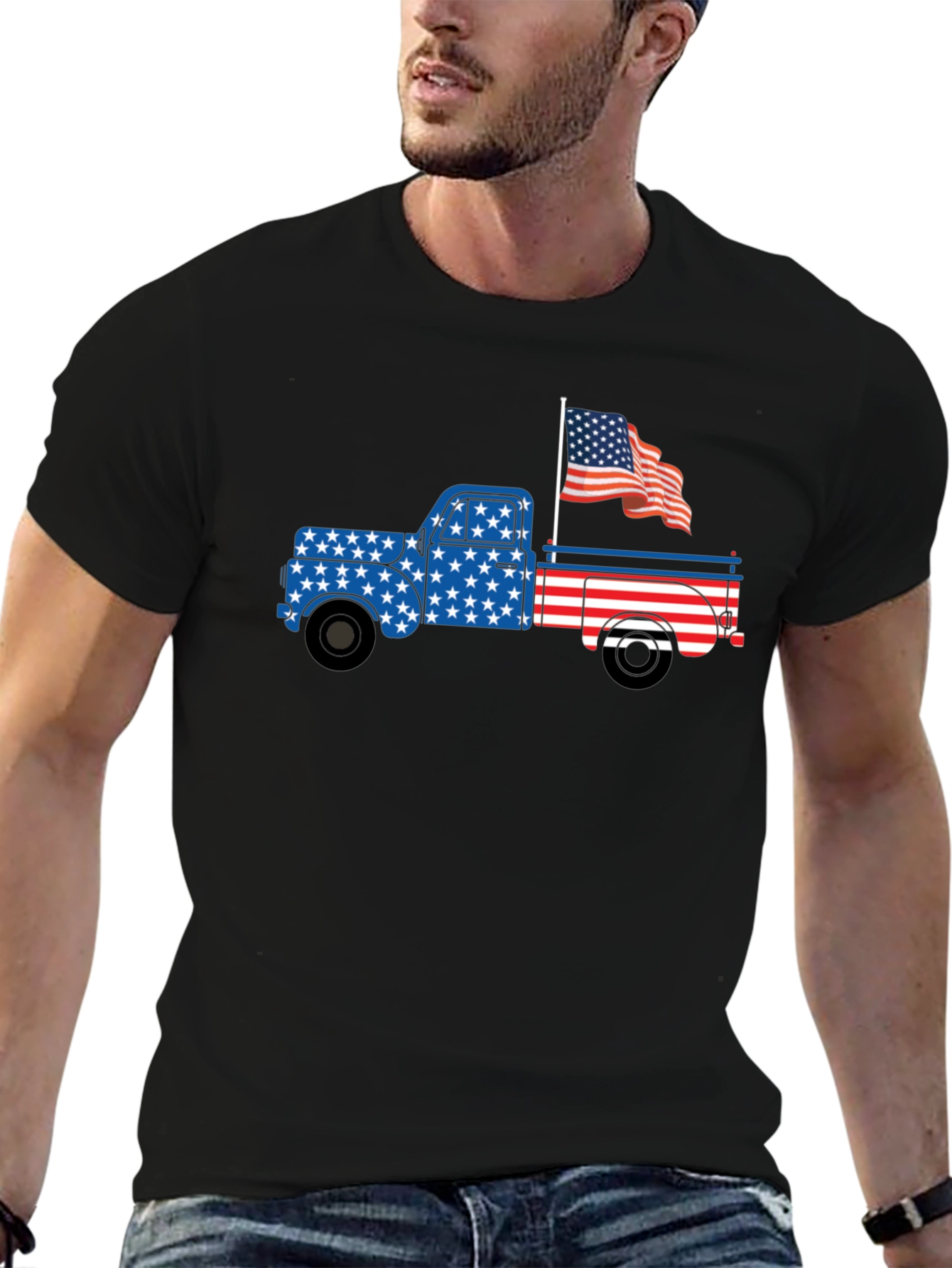 Patriotic Truck Graphic T-Shirt