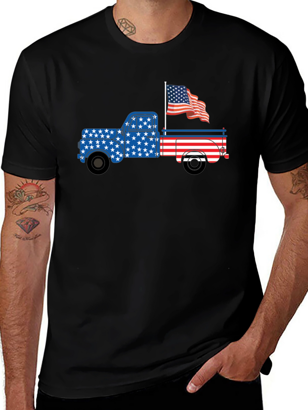Patriotic Truck Graphic T-Shirt