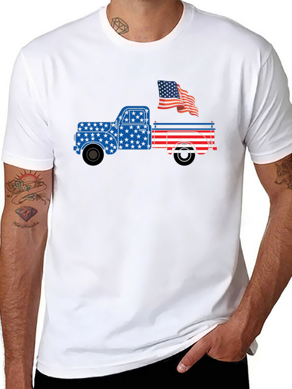 Patriotic Truck Graphic T-Shirt
